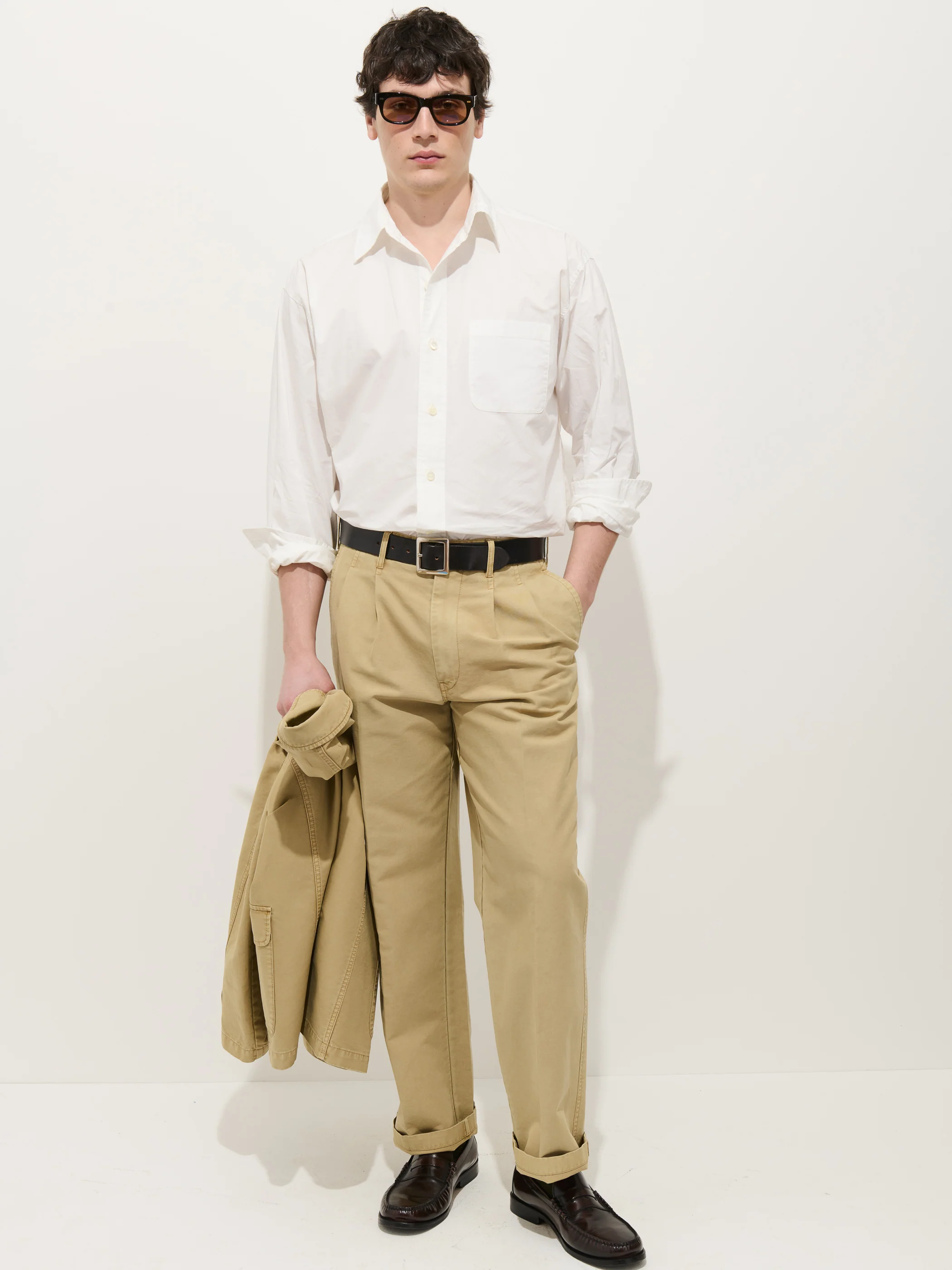 Double Pleated Pant In Vintage Twill