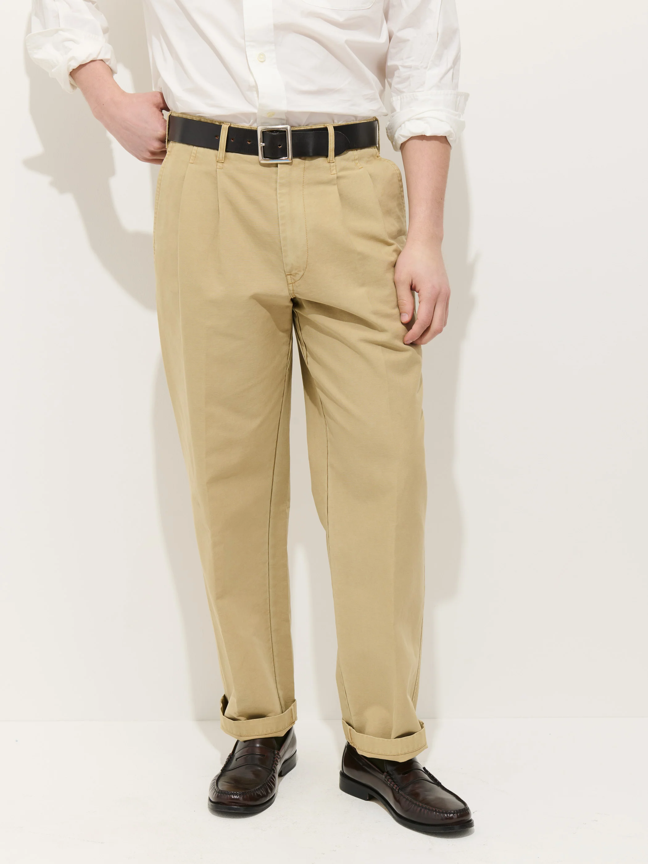 Double Pleated Pant In Vintage Twill - Image 3