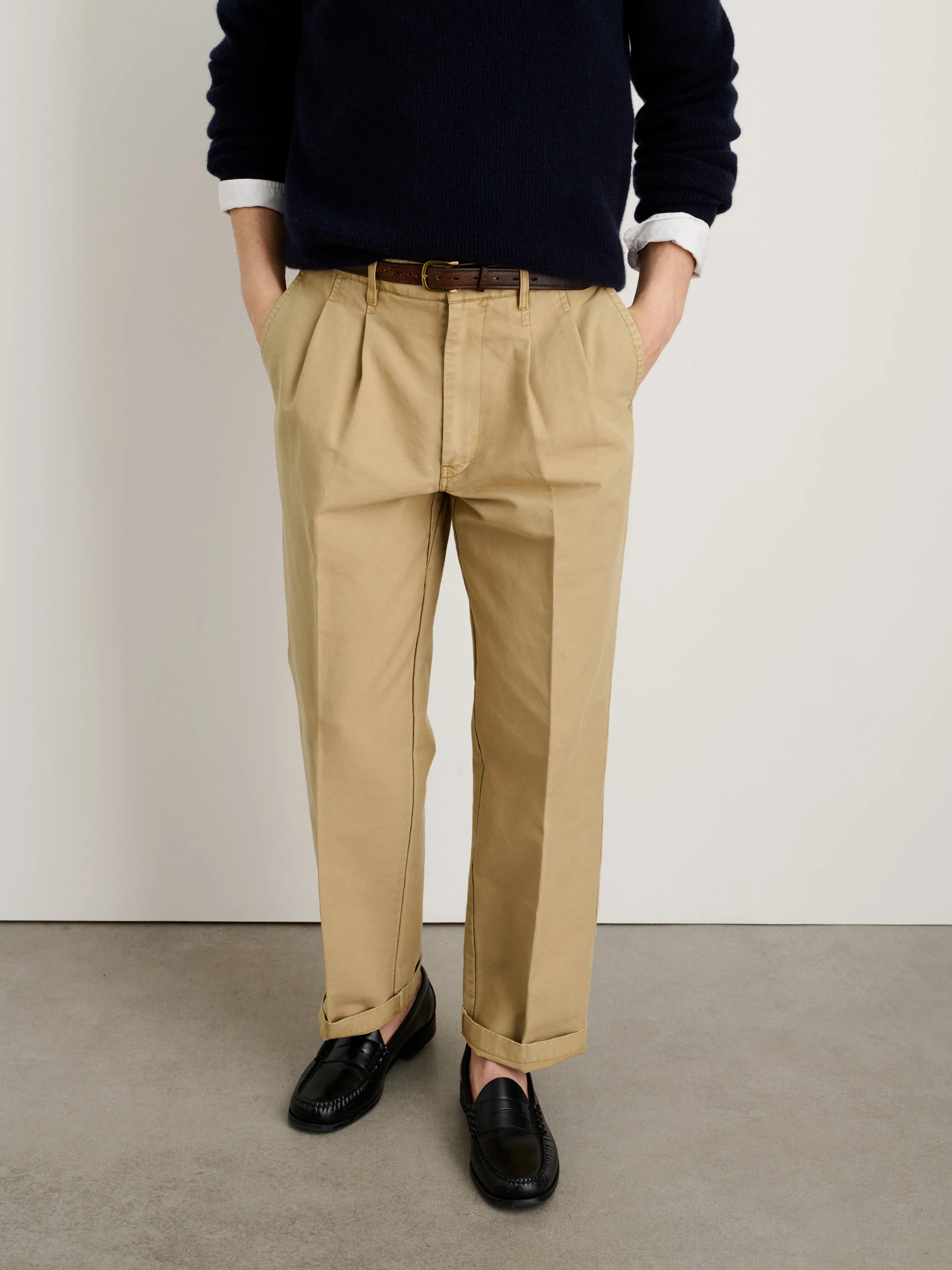 Double Pleated Pant In Vintage Twill - Image 5