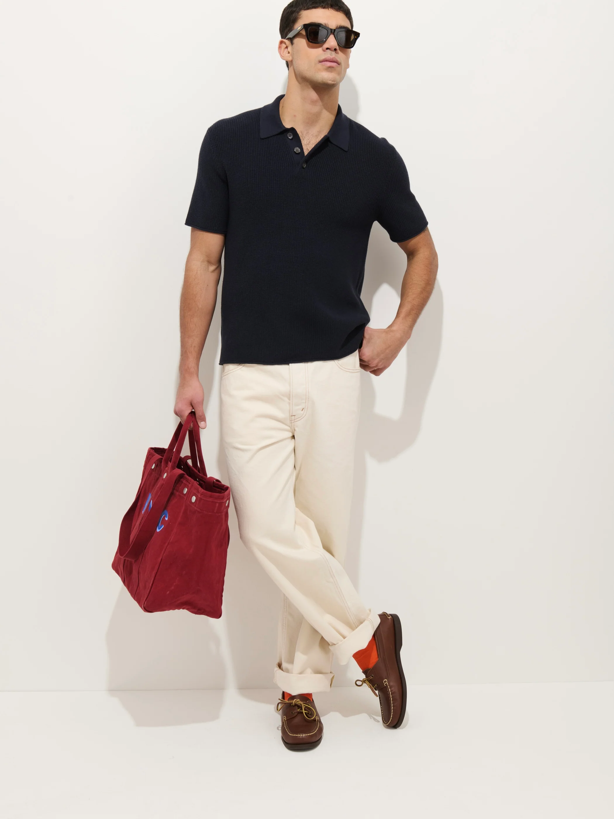 Eastwood Polo In Cotton Linen - Image 3