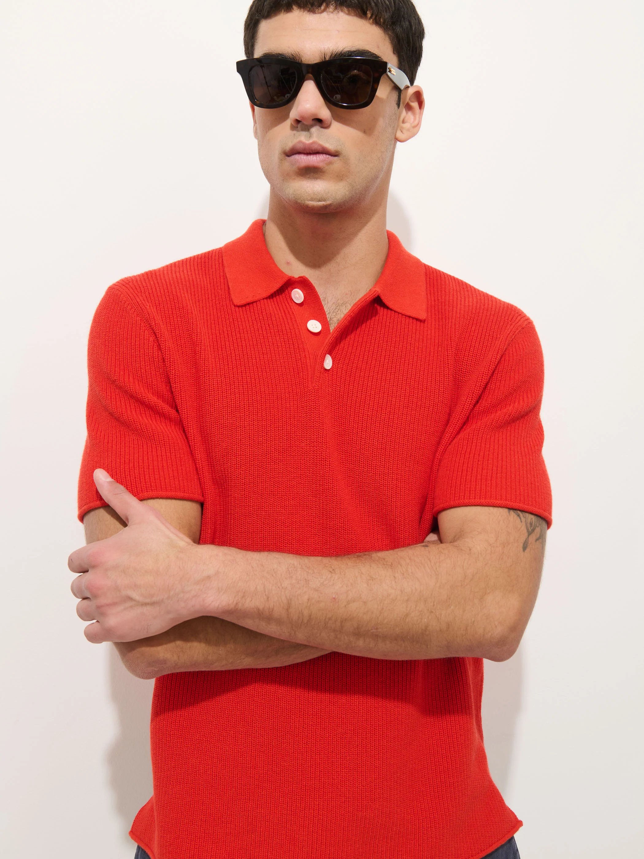 Eastwood Polo In Cotton Linen - Image 3