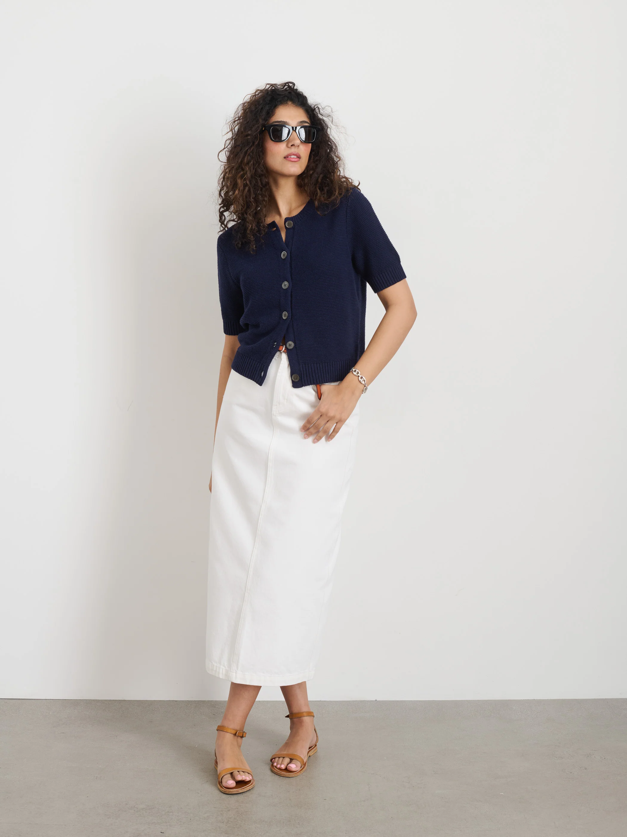Elle Cardigan In Linen Cotton - Image 3