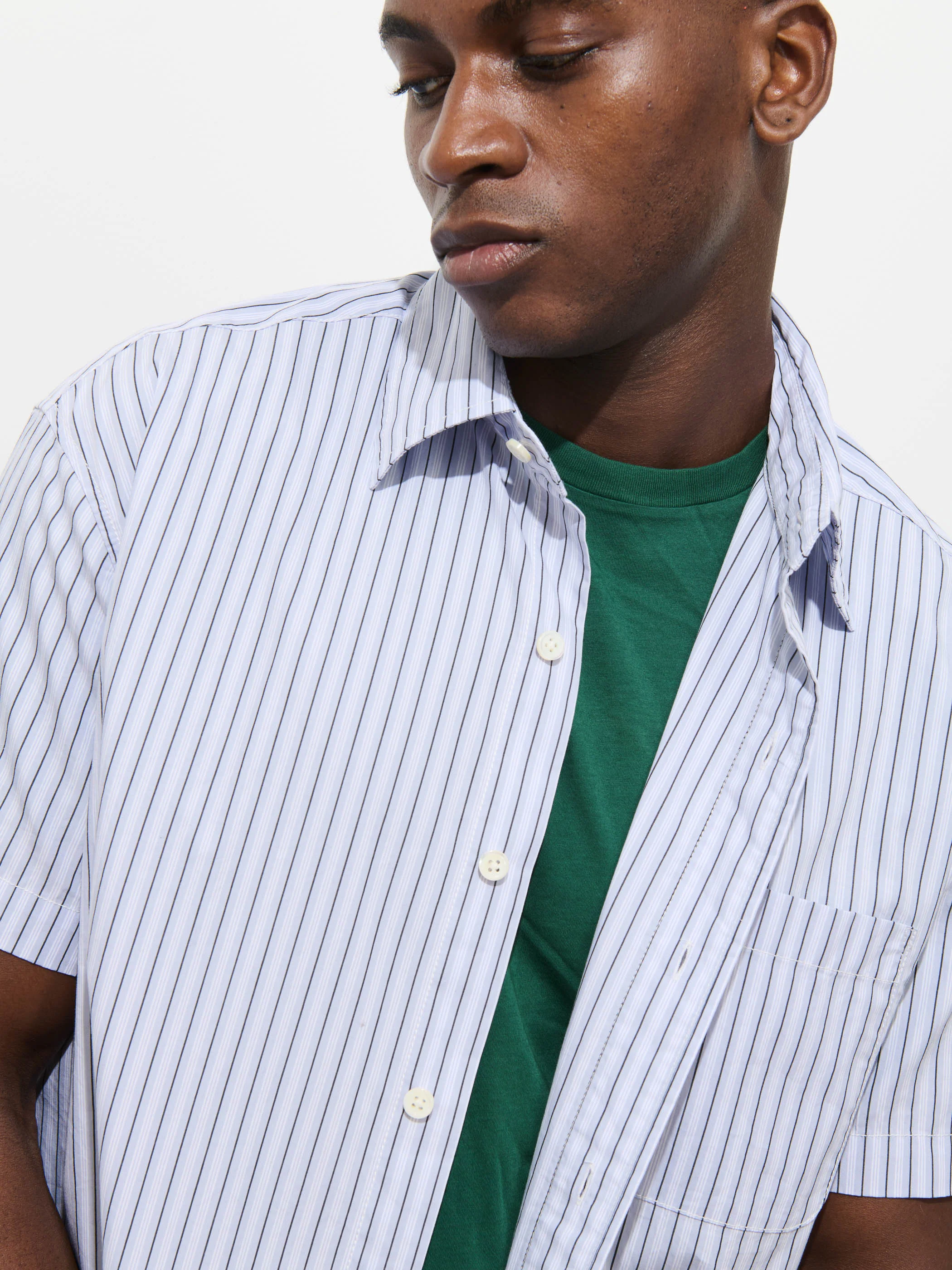 Franklin Striped Short Sleeve Shirt In Paper Poplin - Image 4