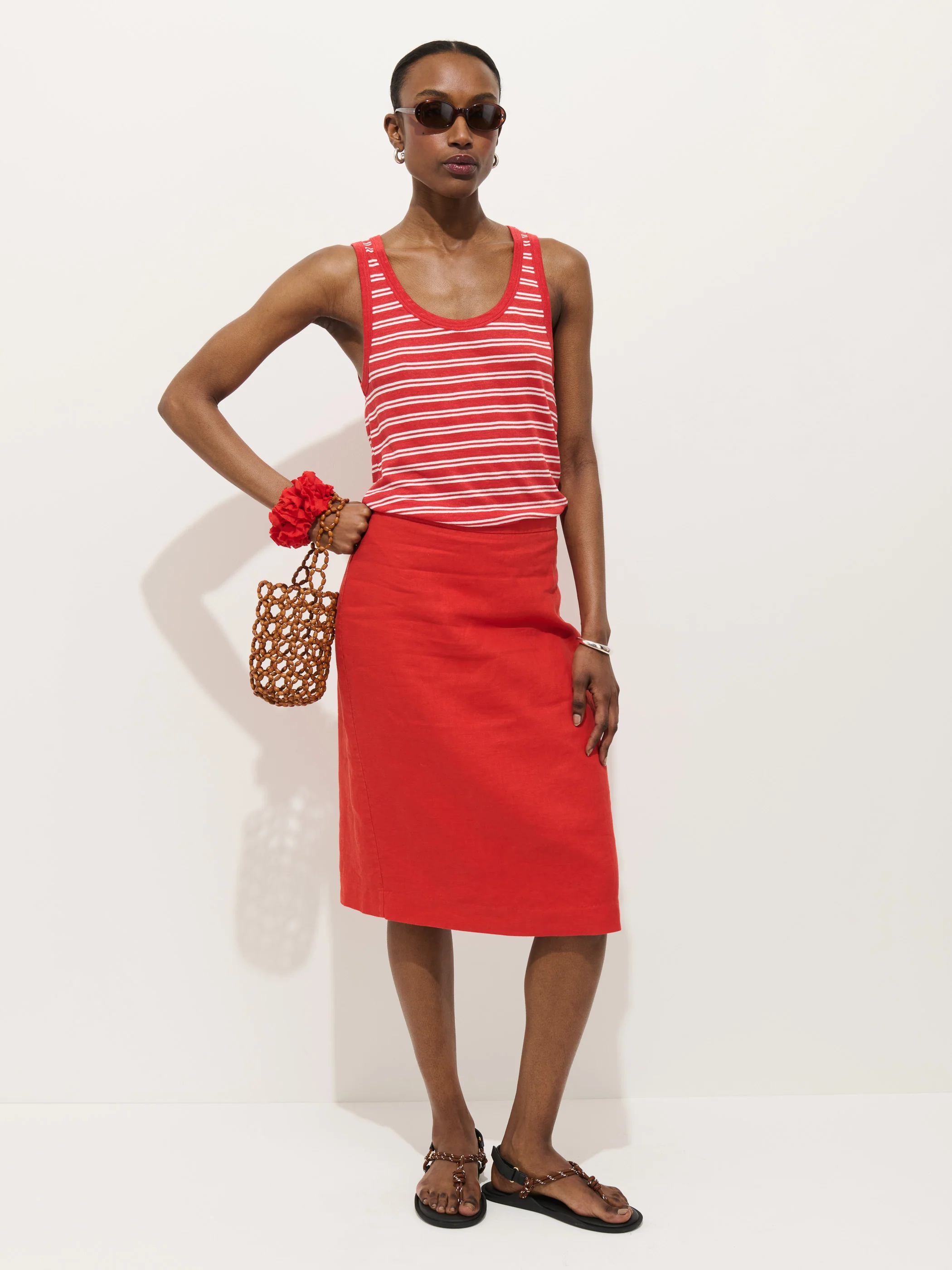 Garcon Striped Tank In Linen Cotton - Image 3