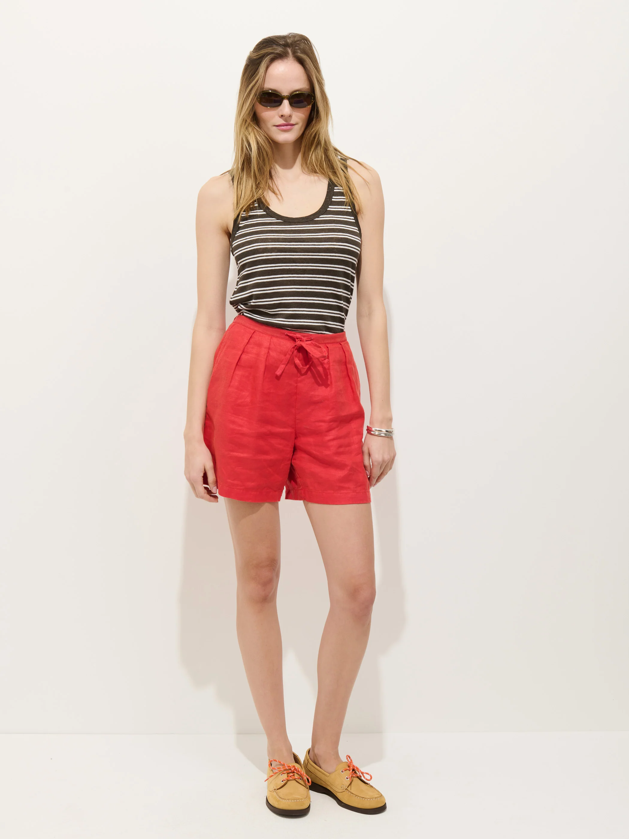 Garcon Striped Tank In Linen Cotton - Image 3