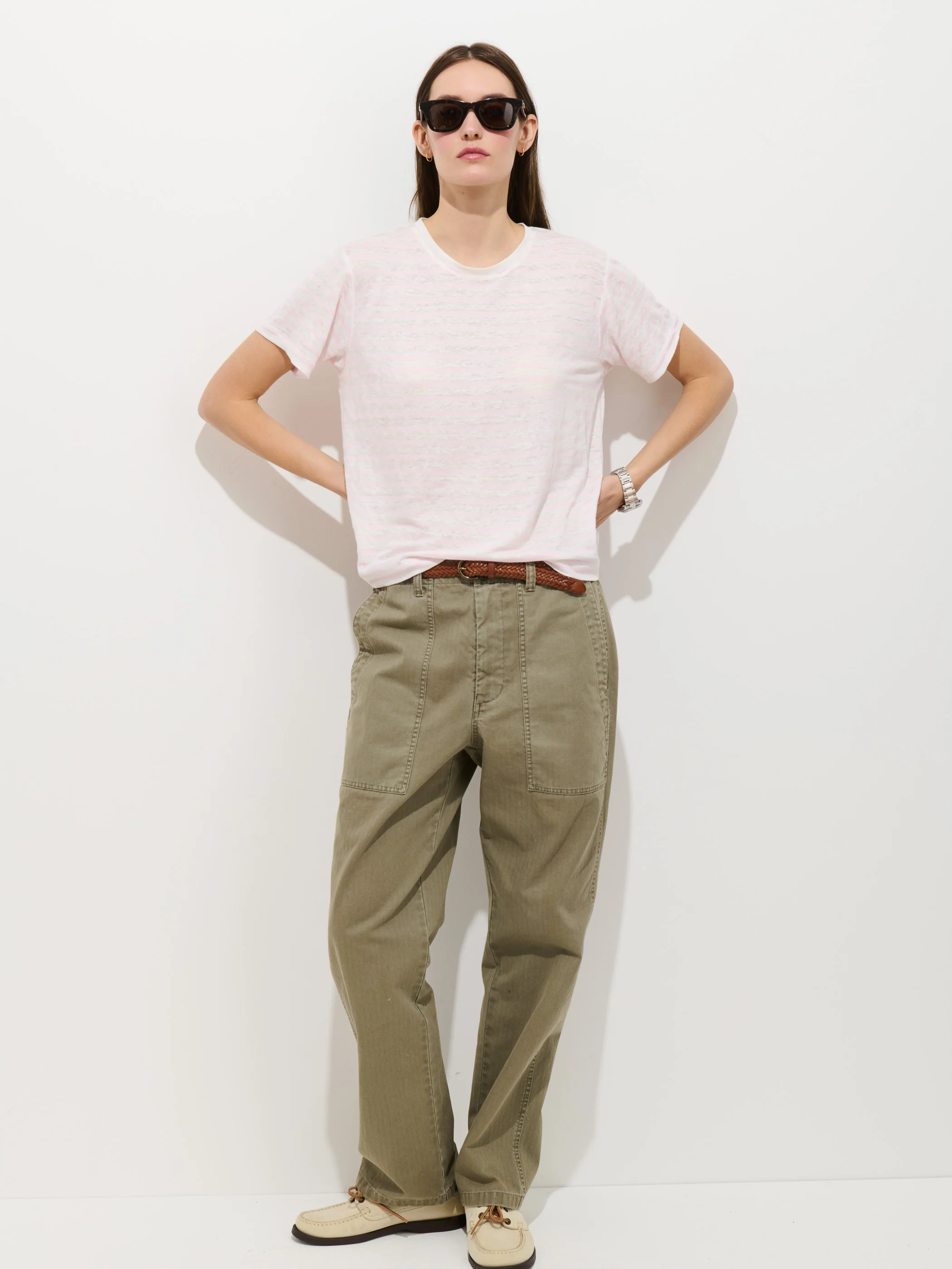 Garcon Striped Tee In Linen Cotton - Image 4