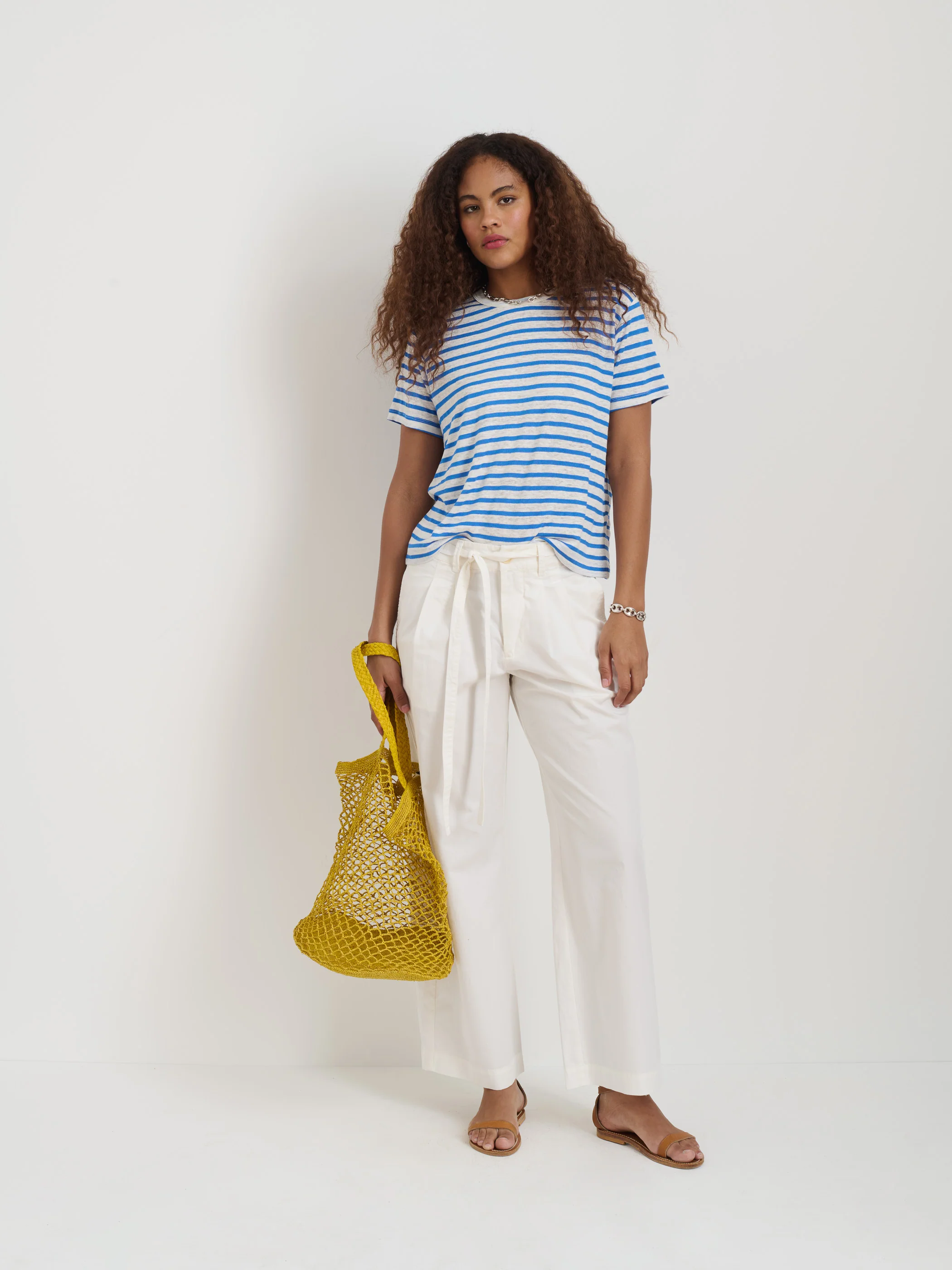 Garcon Striped Tee In Linen Cotton - Image 3