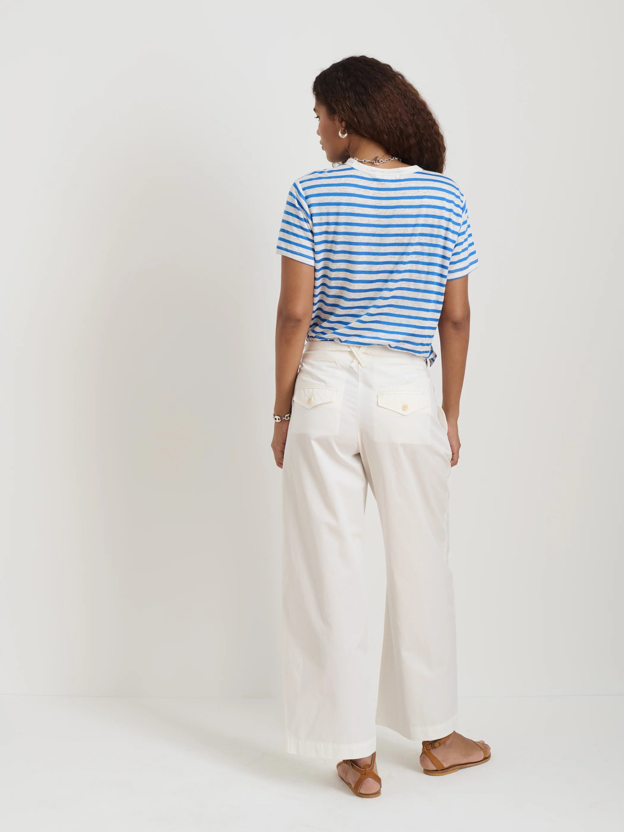 Garcon Striped Tee In Linen Cotton - Image 5