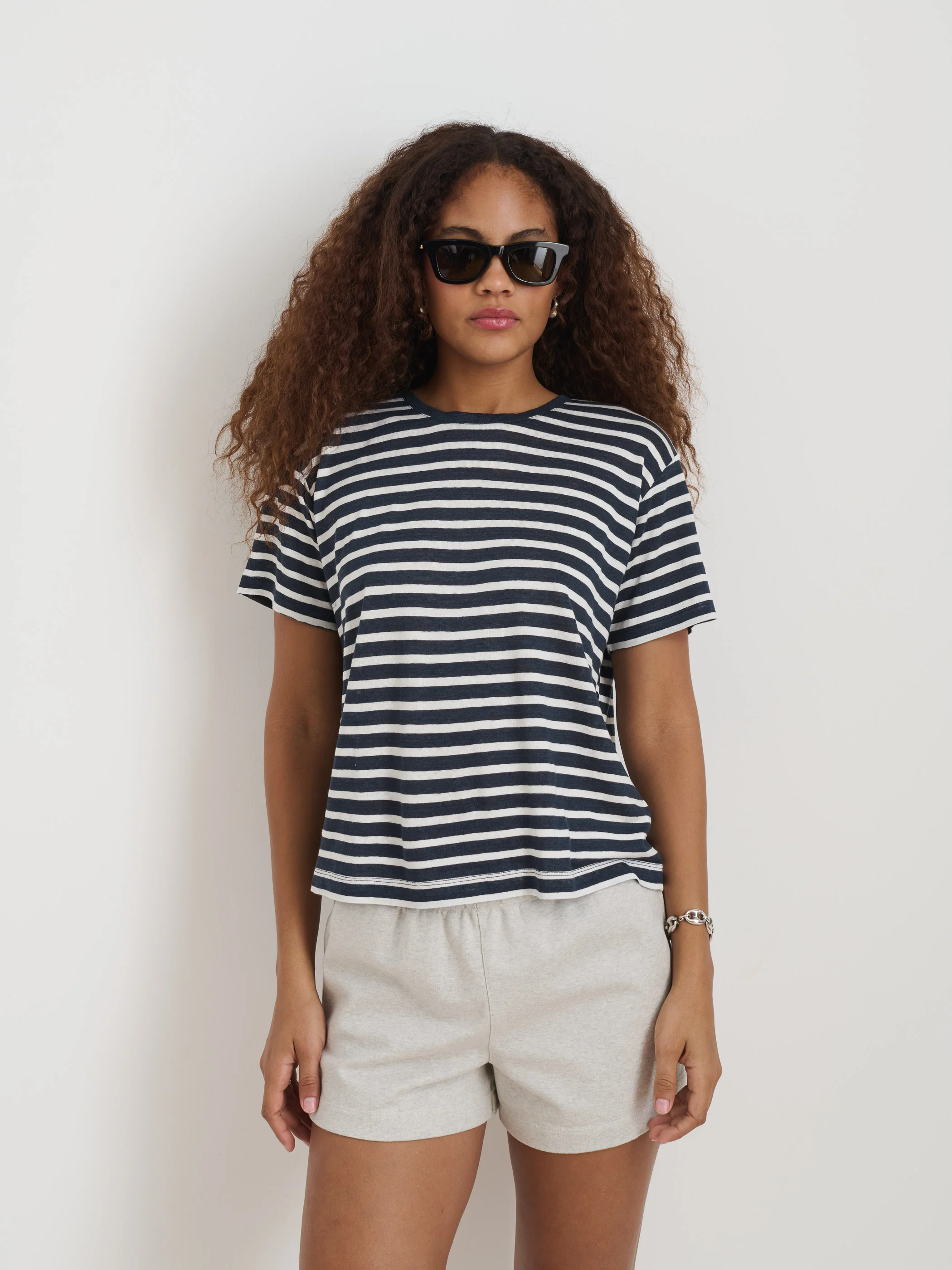 Garcon Striped Tee In Linen Cotton - Image 3