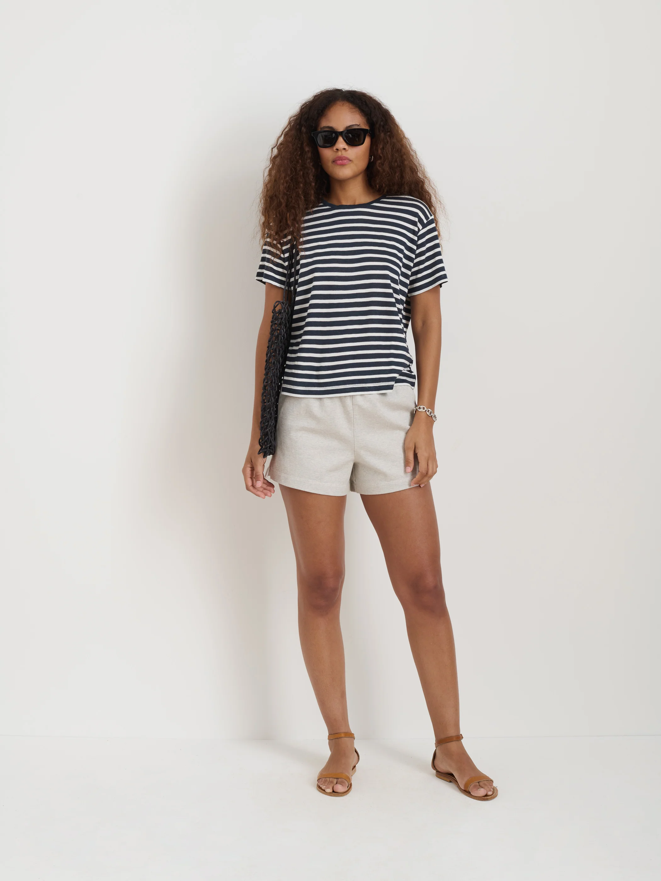 Garcon Striped Tee In Linen Cotton - Image 4