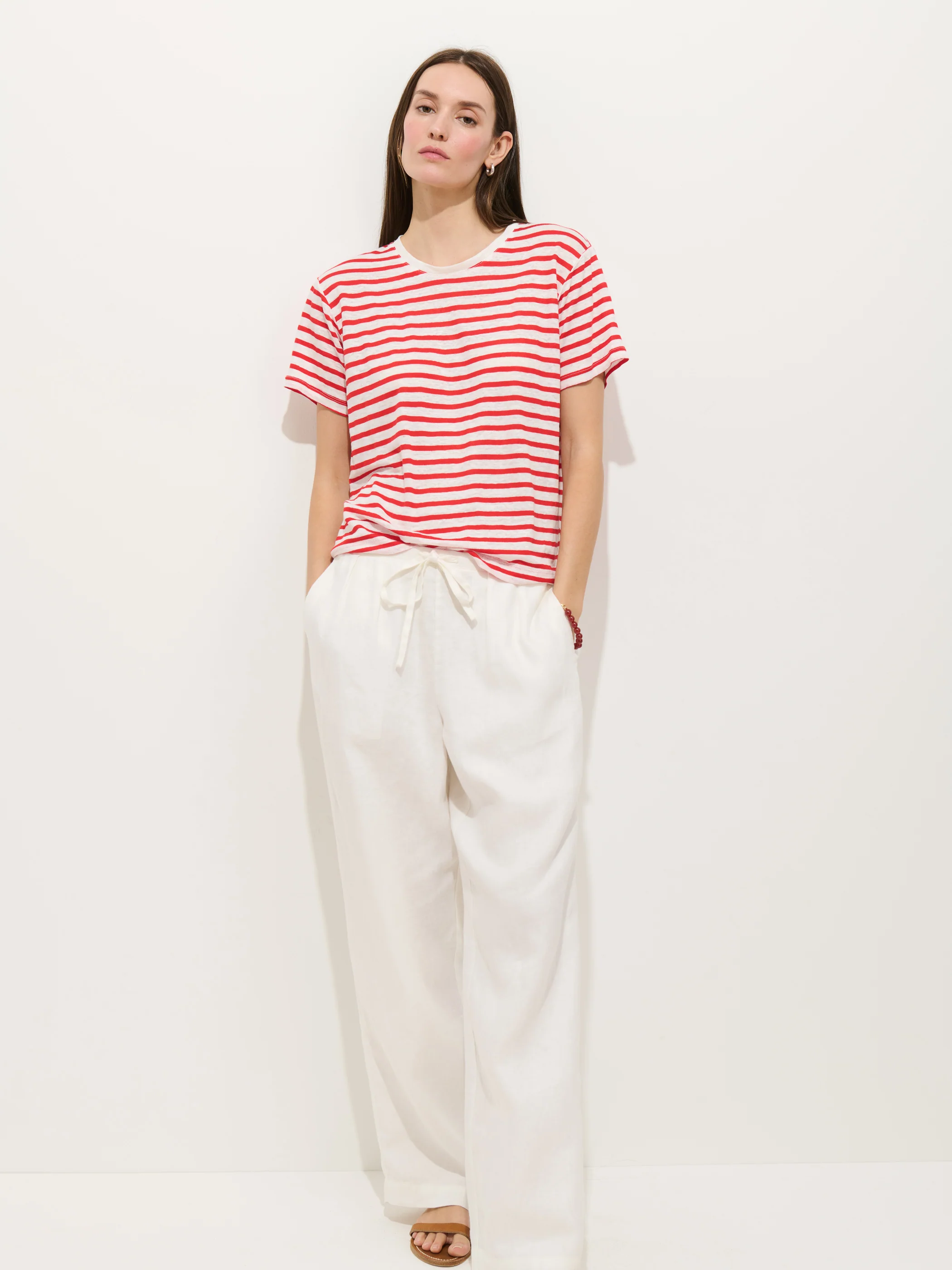 Garcon Striped Tee In Linen Cotton - Image 3