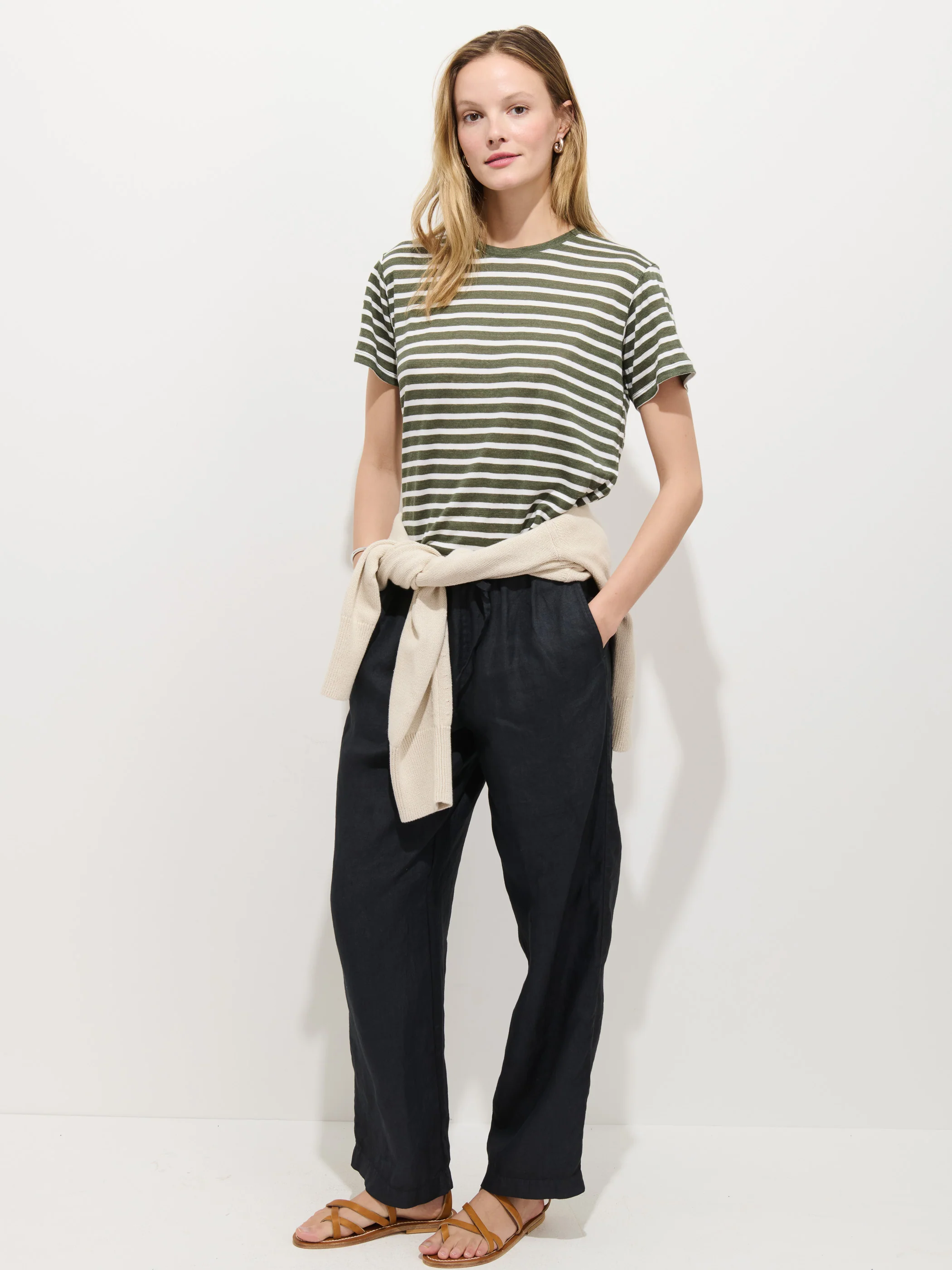 Garcon Striped Tee In Linen Cotton - Image 3