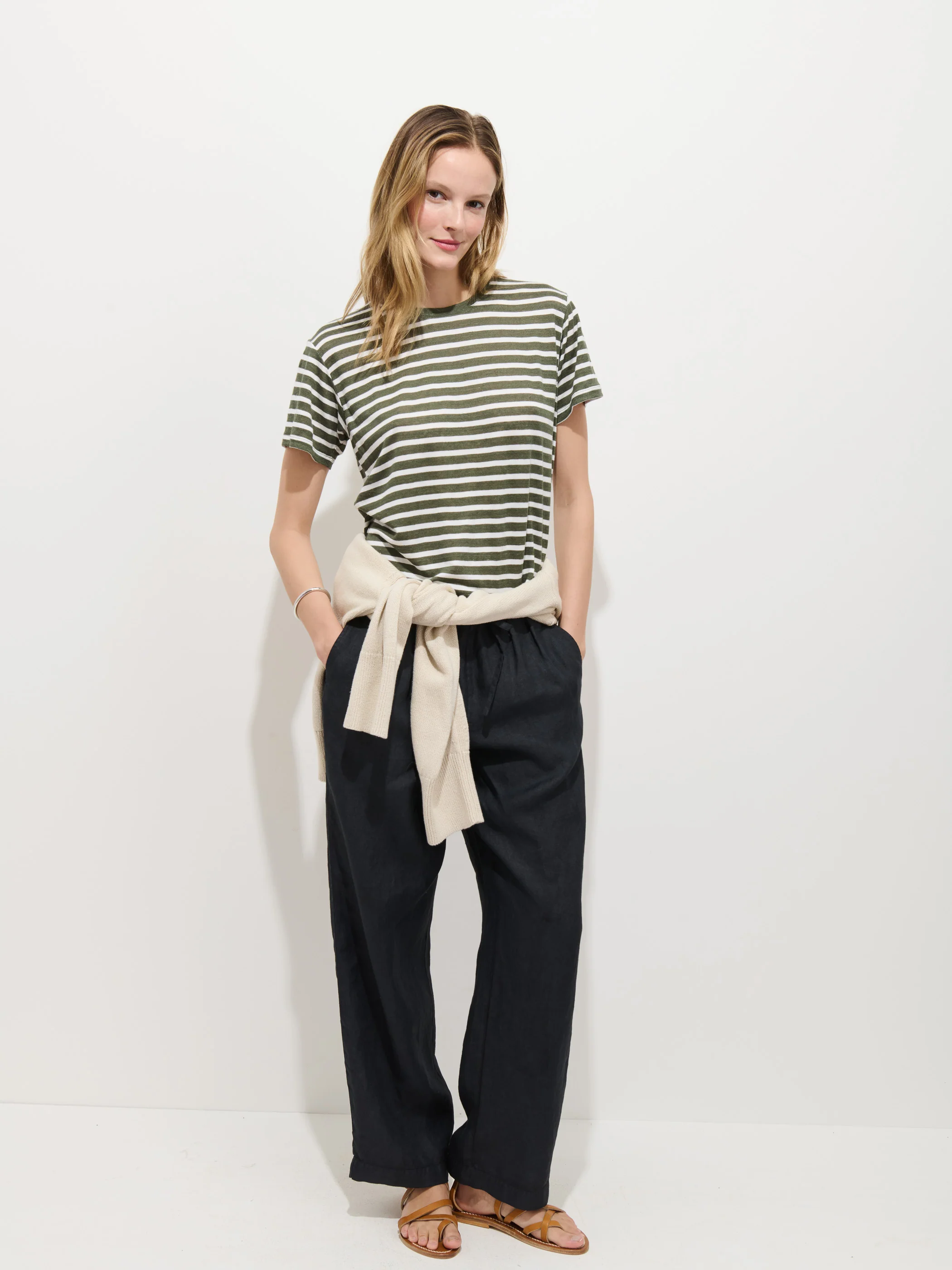 Garcon Striped Tee In Linen Cotton - Image 4