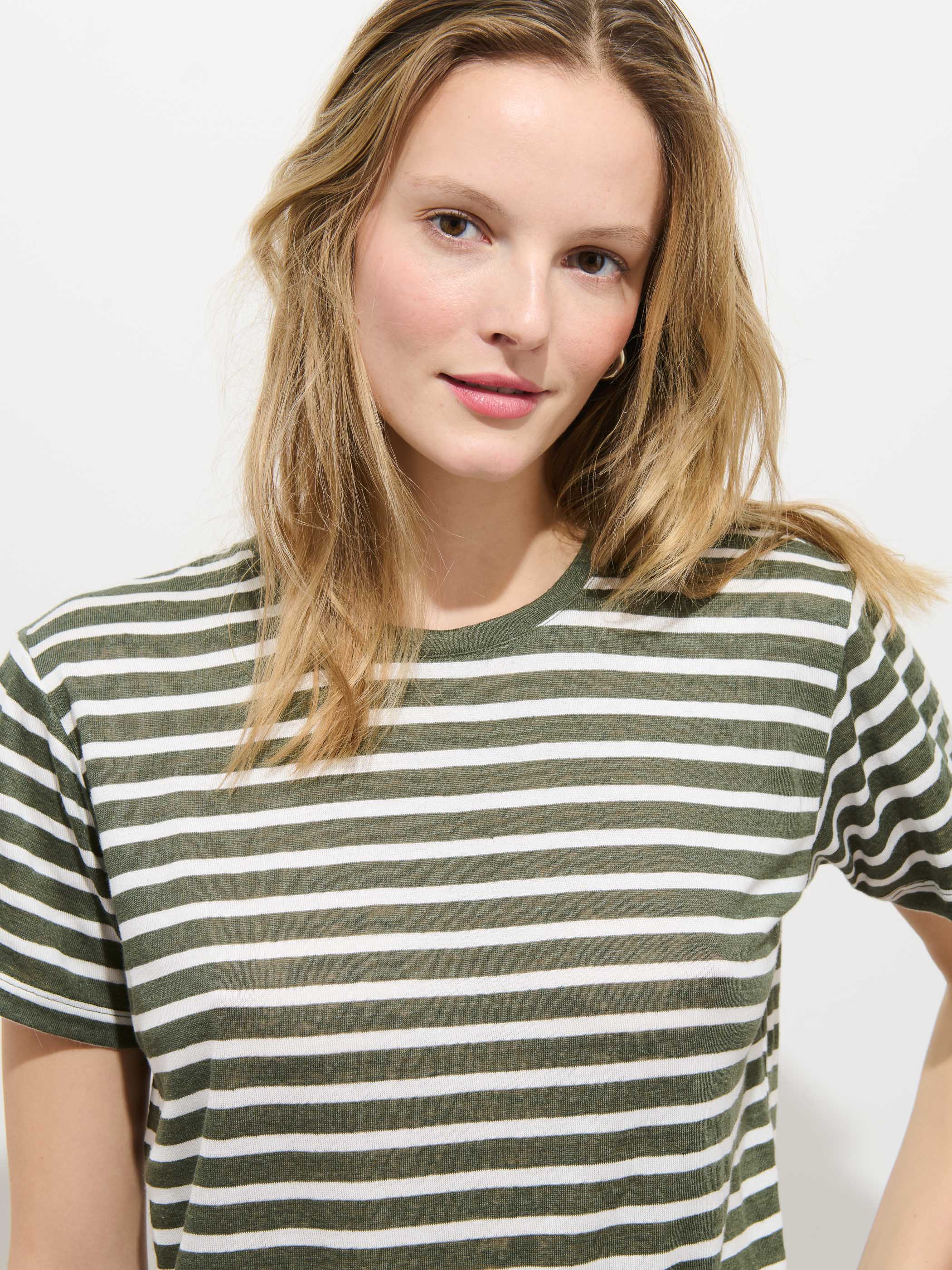 Garcon Striped Tee In Linen Cotton - Image 5