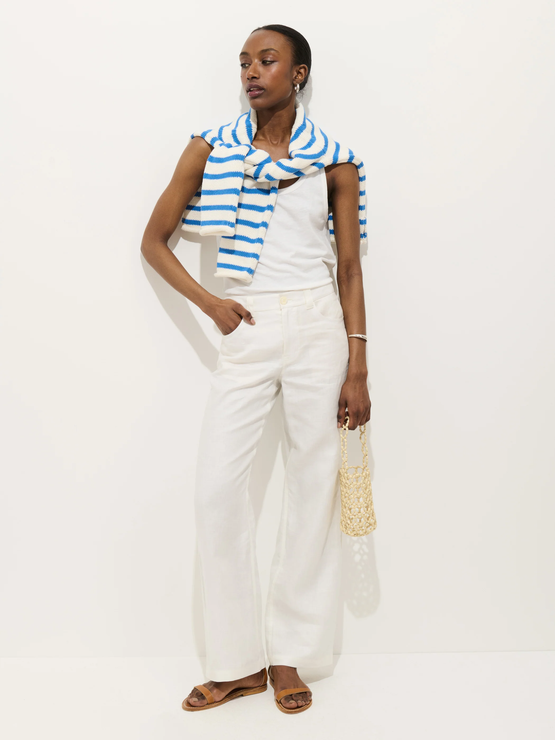 Garcon Tank In Linen Cotton - Image 3