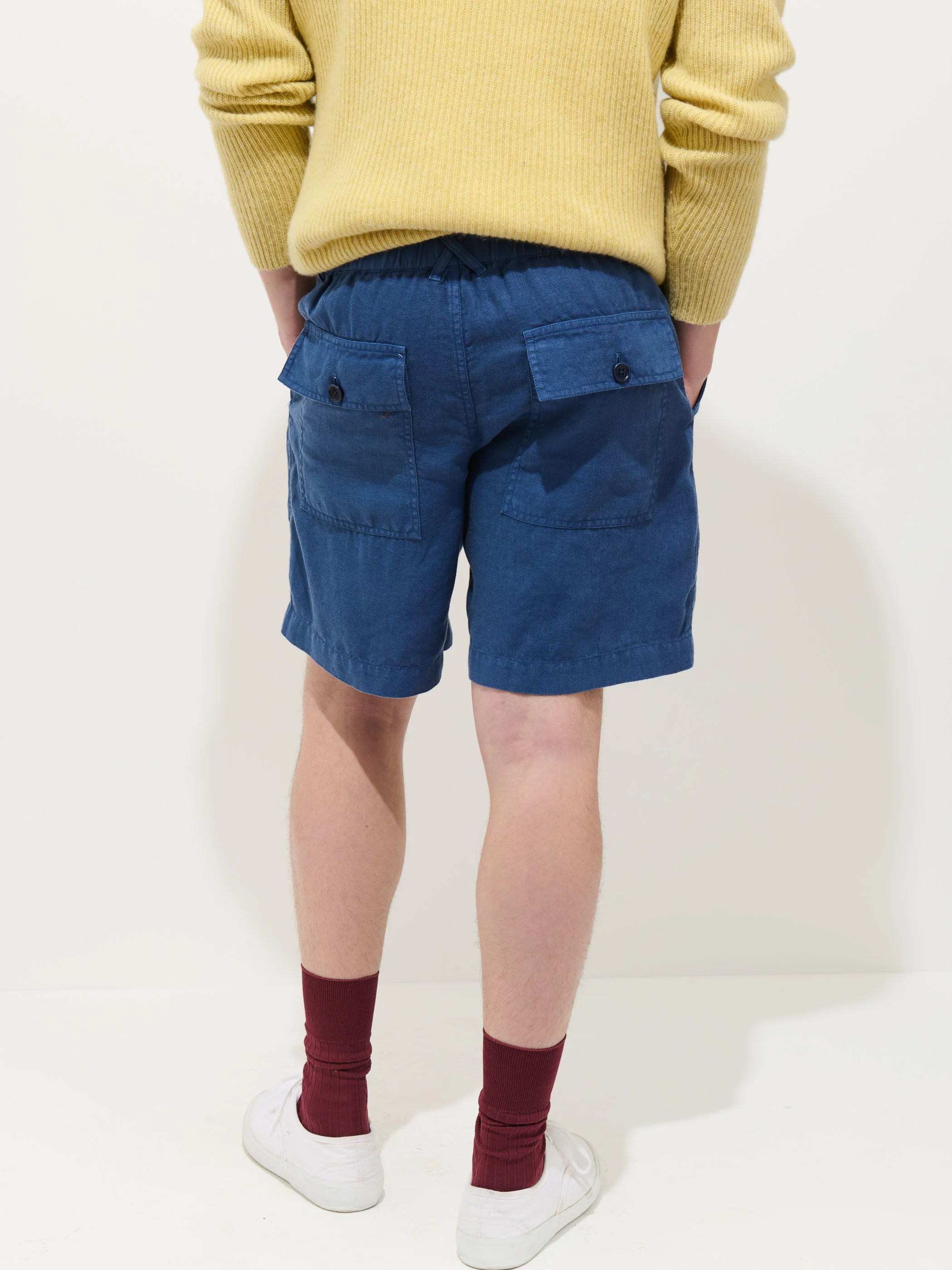 Garment Dyed Pull On Field Short In Linen - Image 4