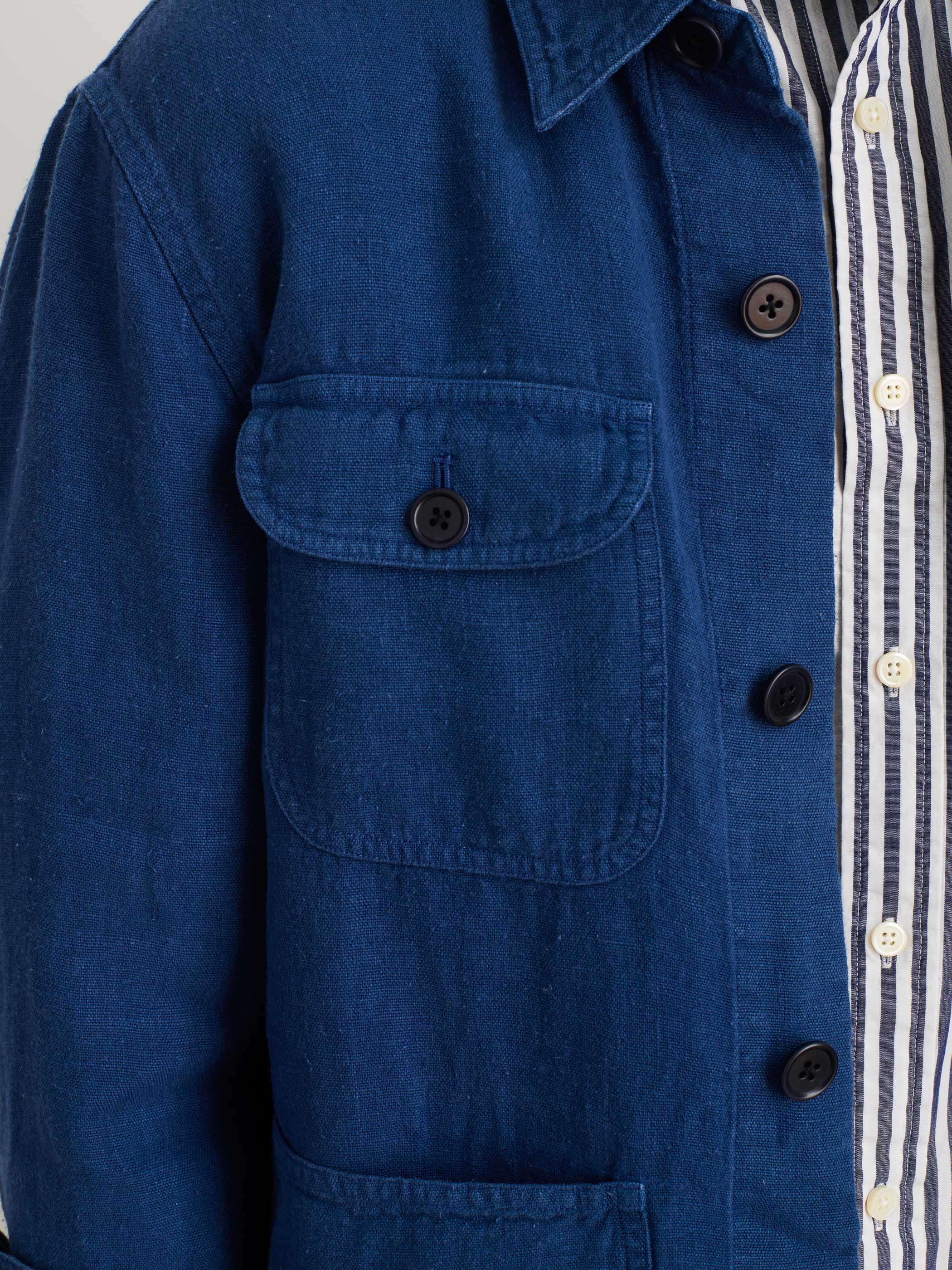 Garment Dyed Work Jacket in Linen - Image 5