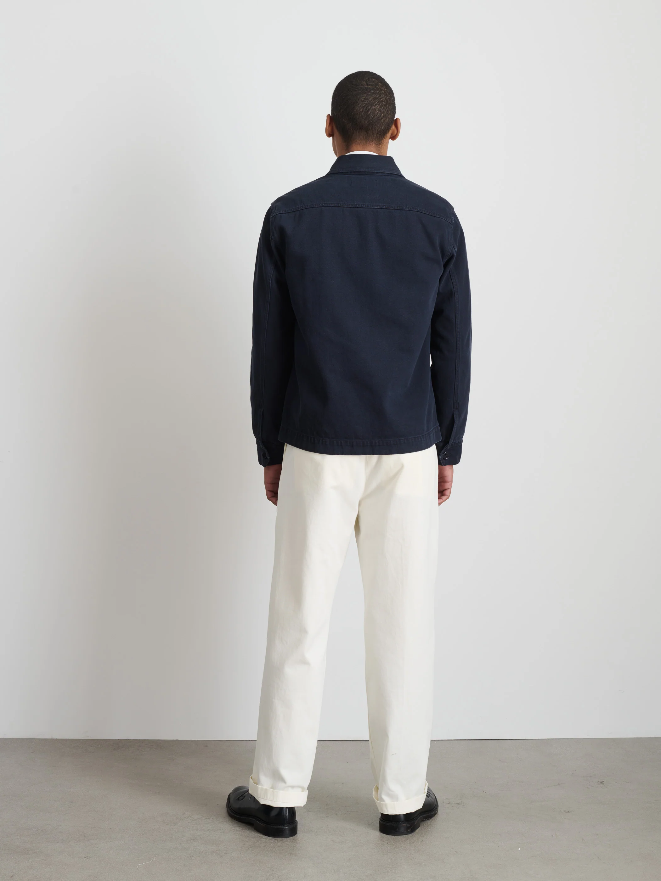 Garment Dyed Work Jacket In Recycled Denim - Image 6
