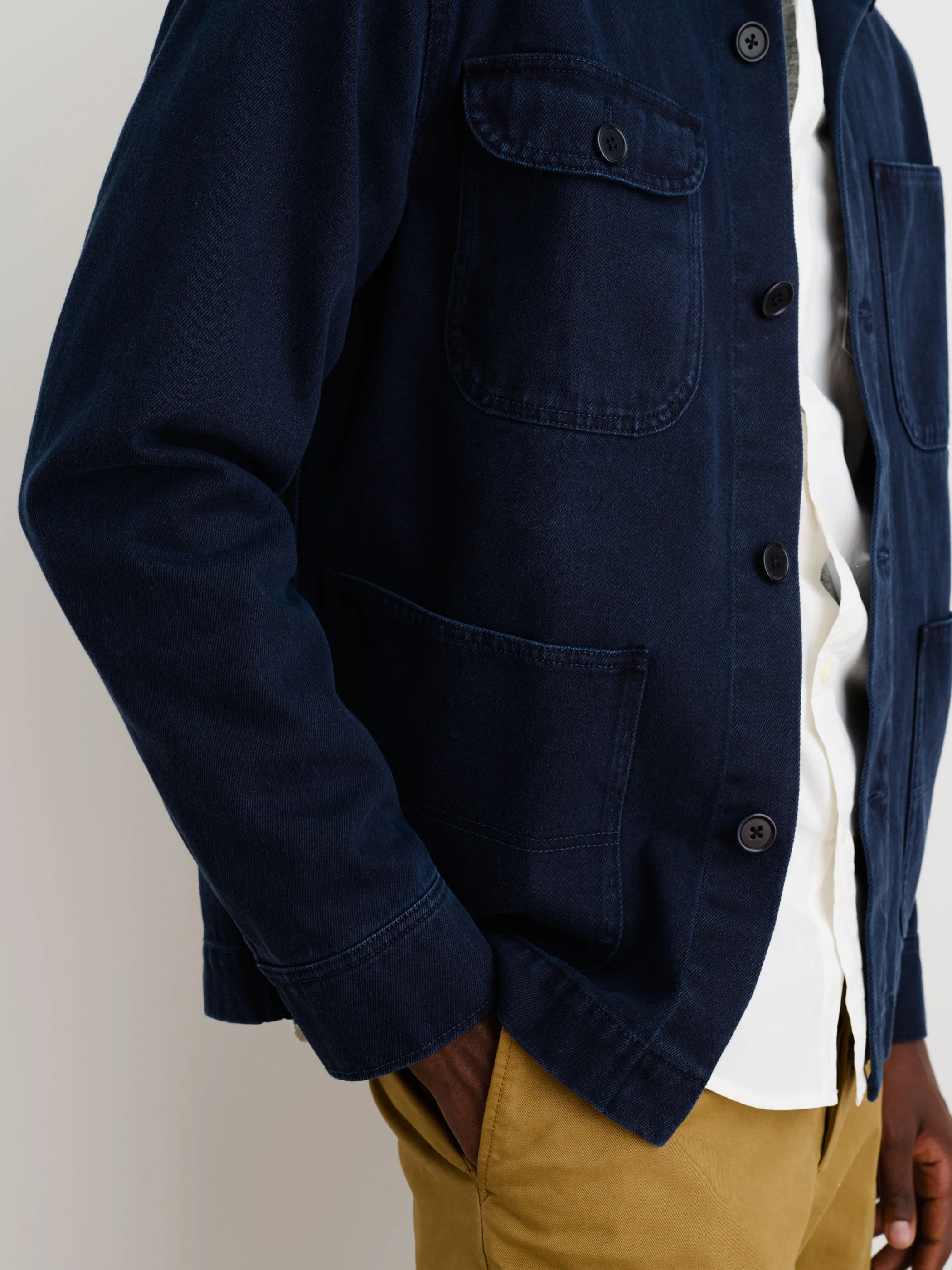 Garment Dyed Work Jacket In Recycled Denim - Image 7