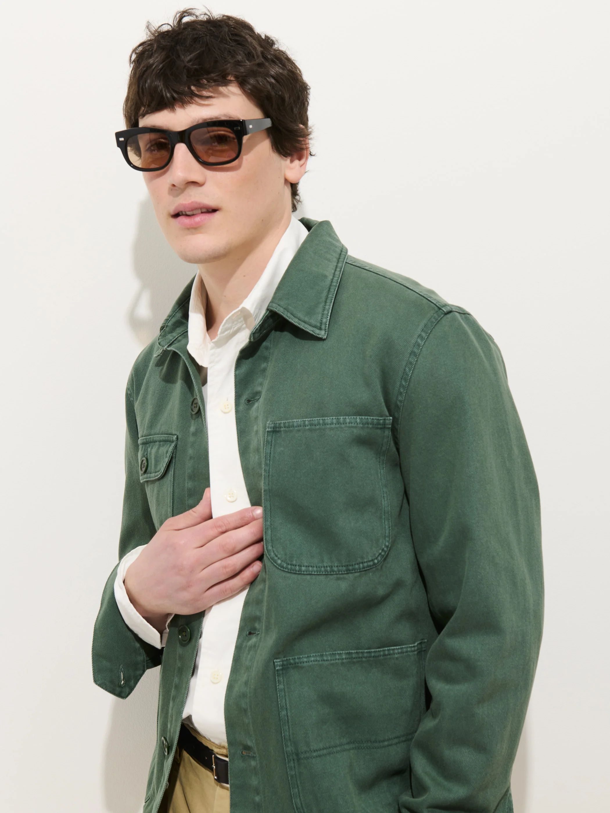 Garment Dyed Work Jacket In Recycled Denim - Image 5