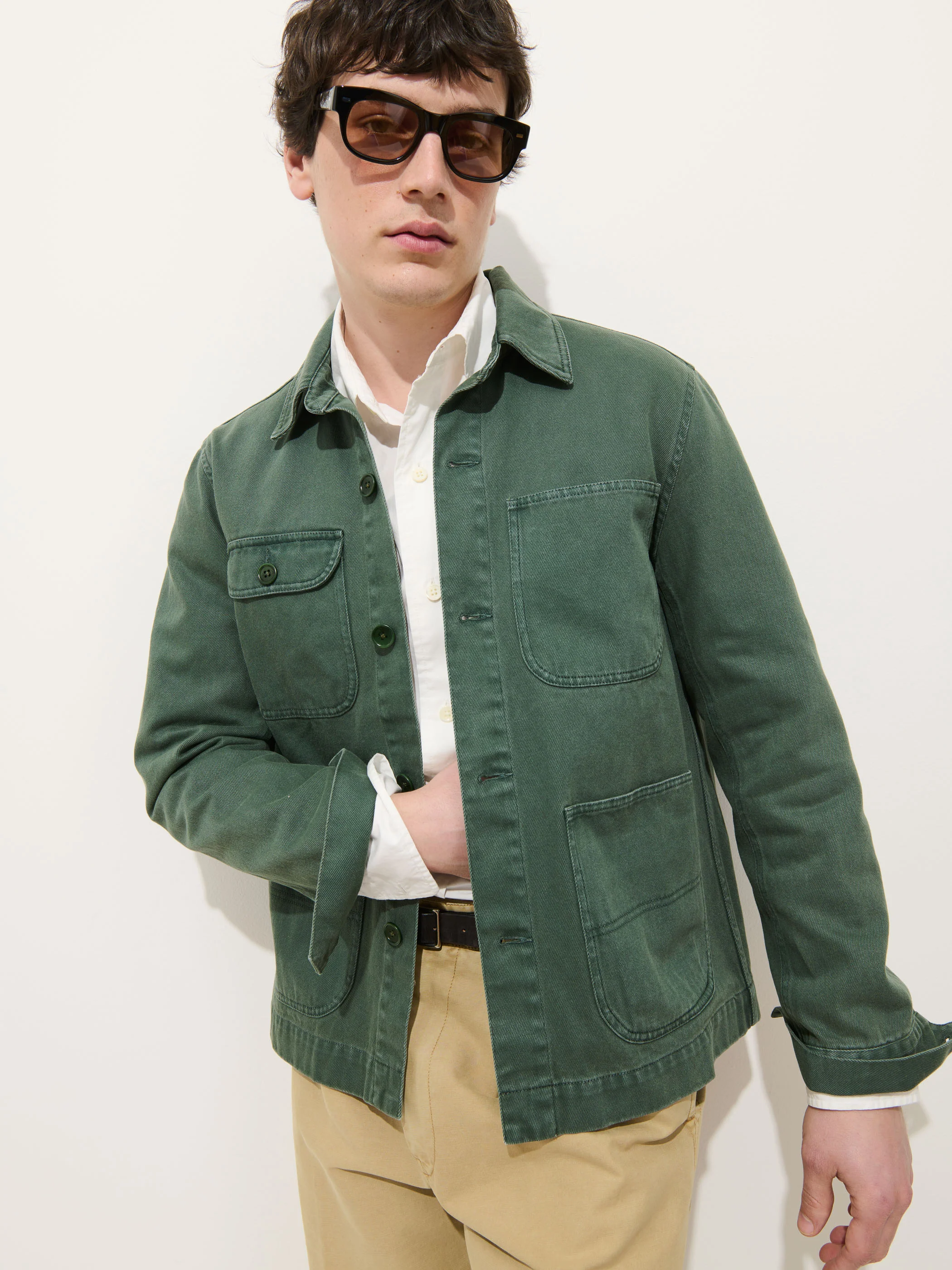 Garment Dyed Work Jacket In Recycled Denim - Image 6