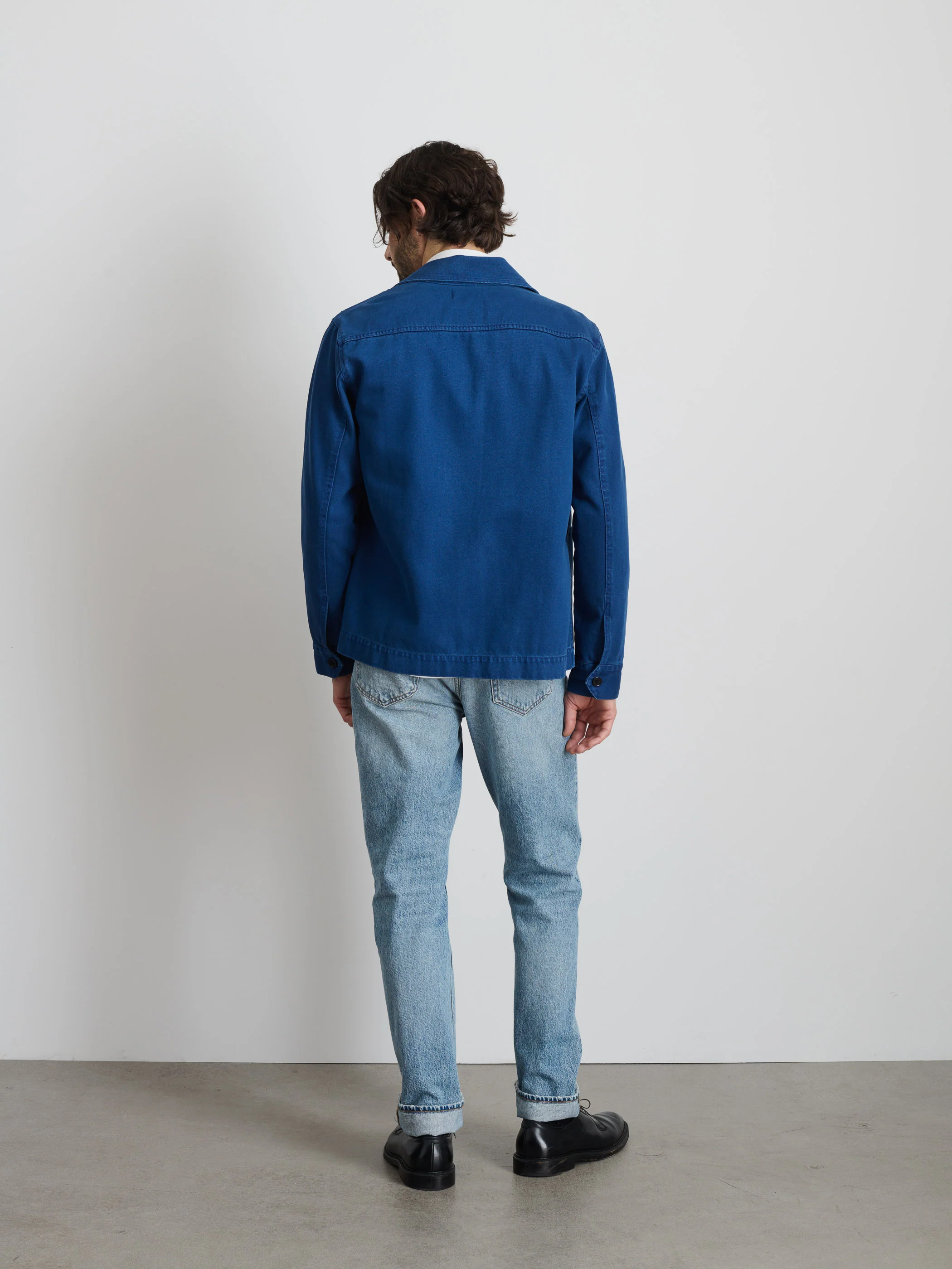 Garment Dyed Work Jacket In Recycled Denim - Image 7