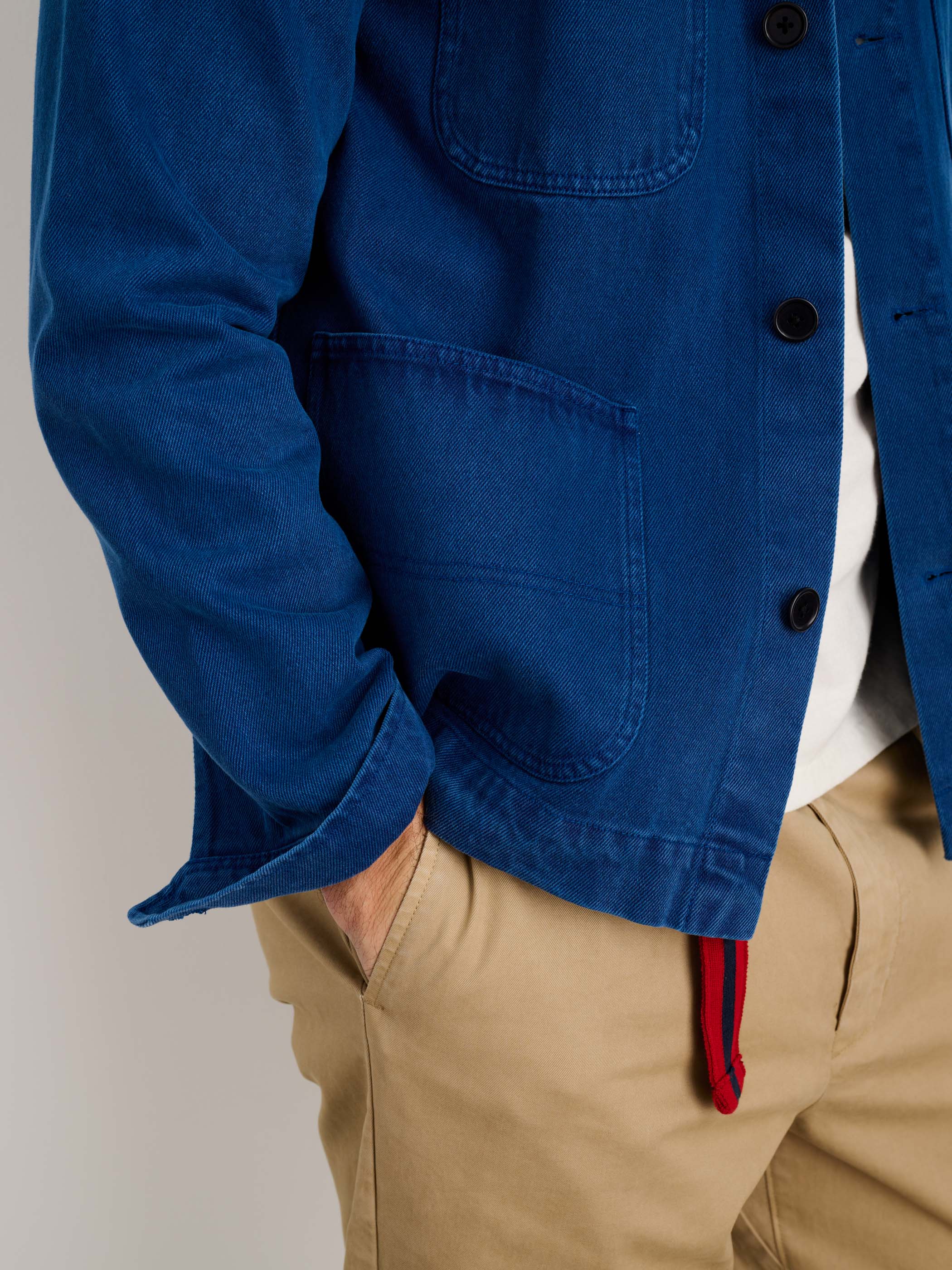 Garment Dyed Work Jacket In Recycled Denim - Image 8