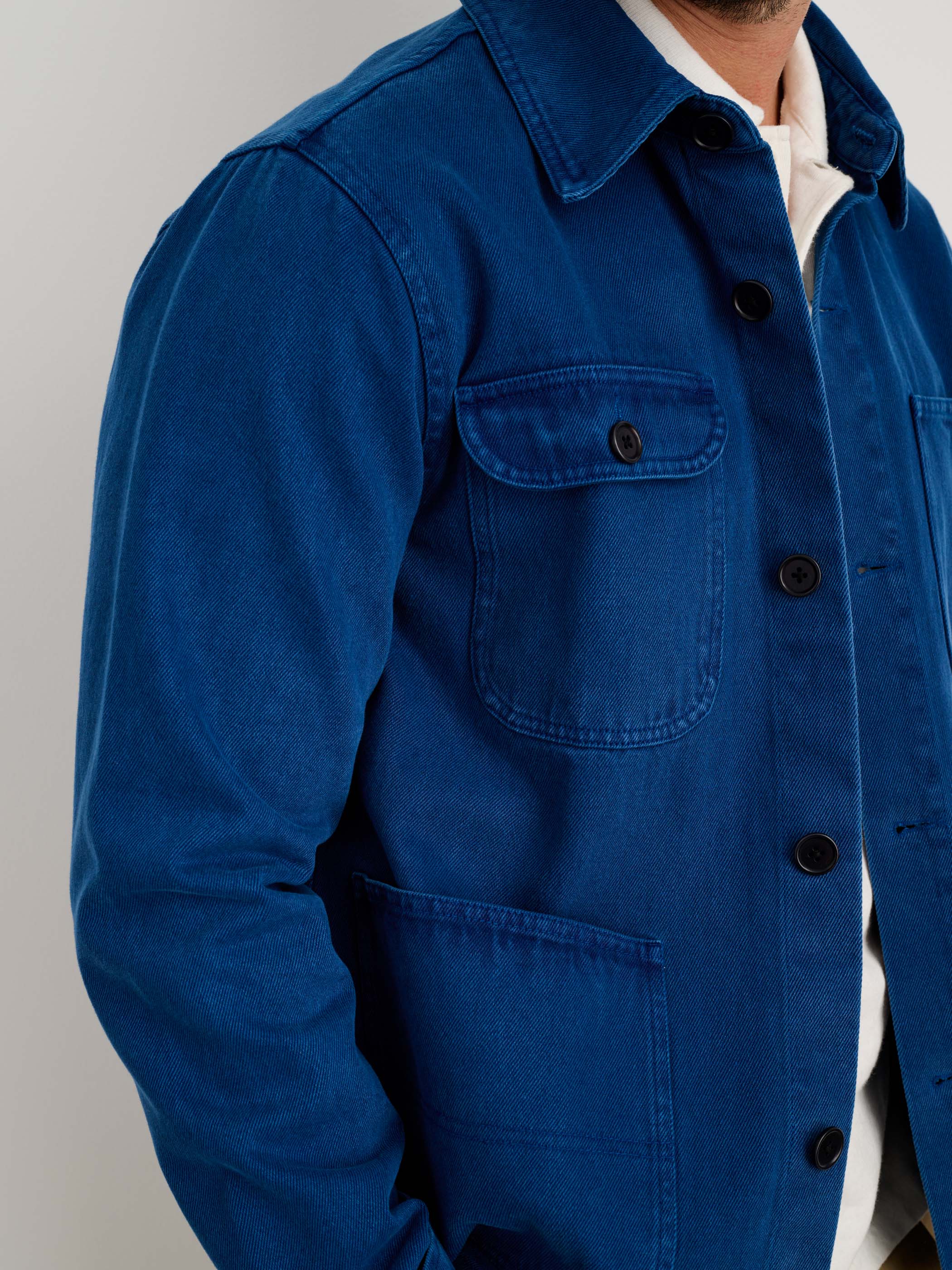 Garment Dyed Work Jacket In Recycled Denim - Image 9