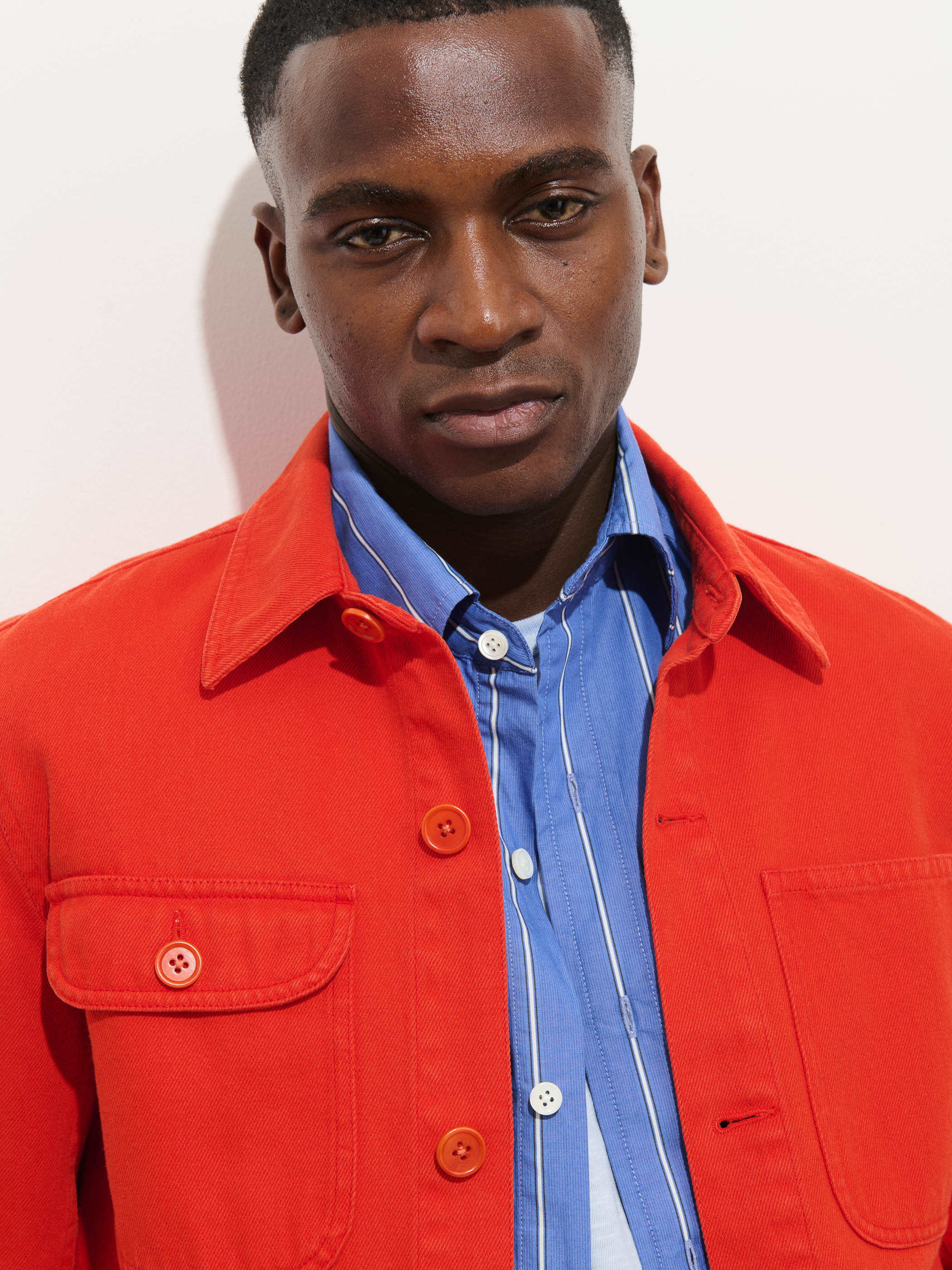 Garment Dyed Work Jacket In Recycled Denim - Image 6