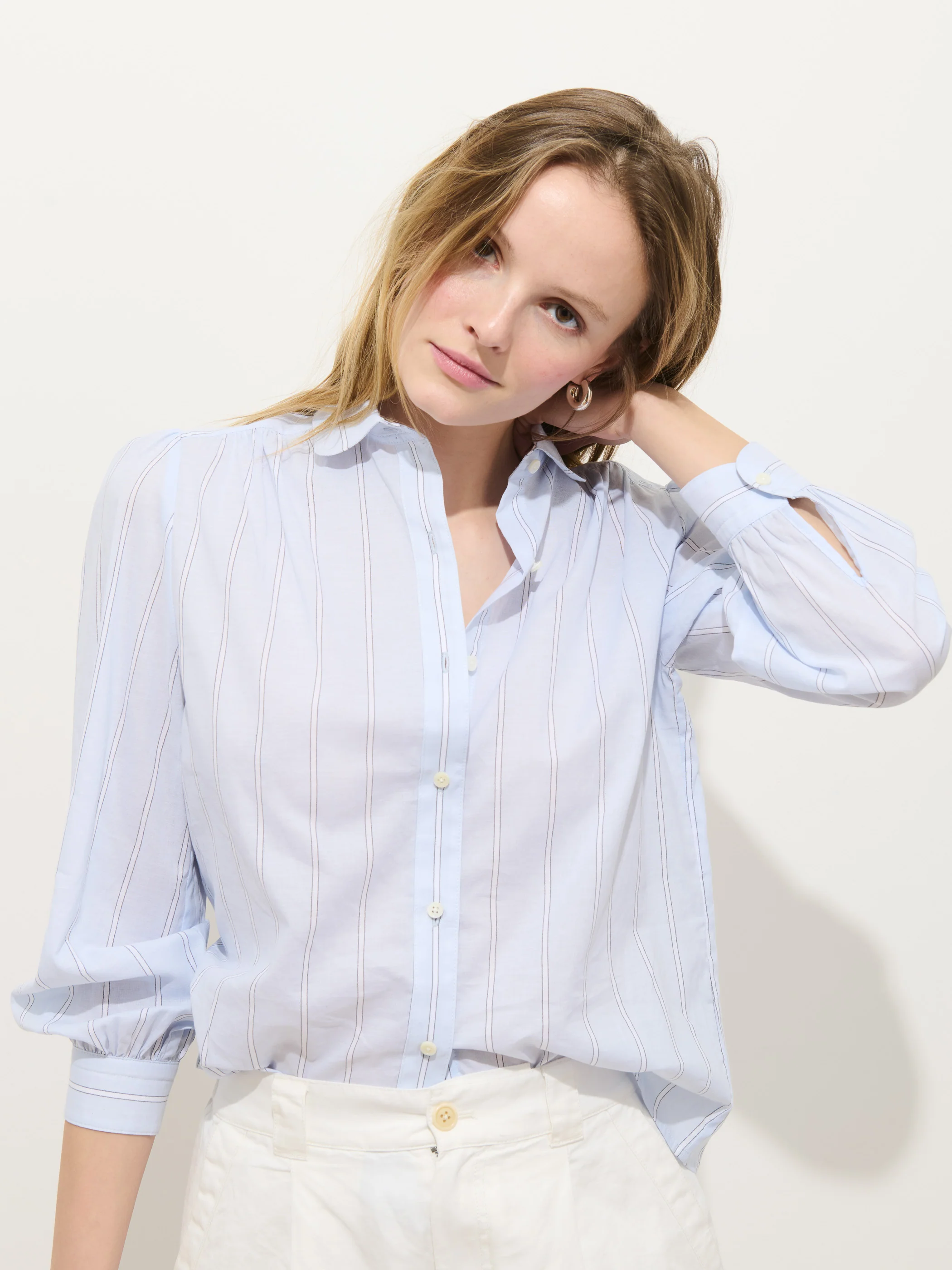 Hannah Striped Shirt In Cotton Voile - Image 4