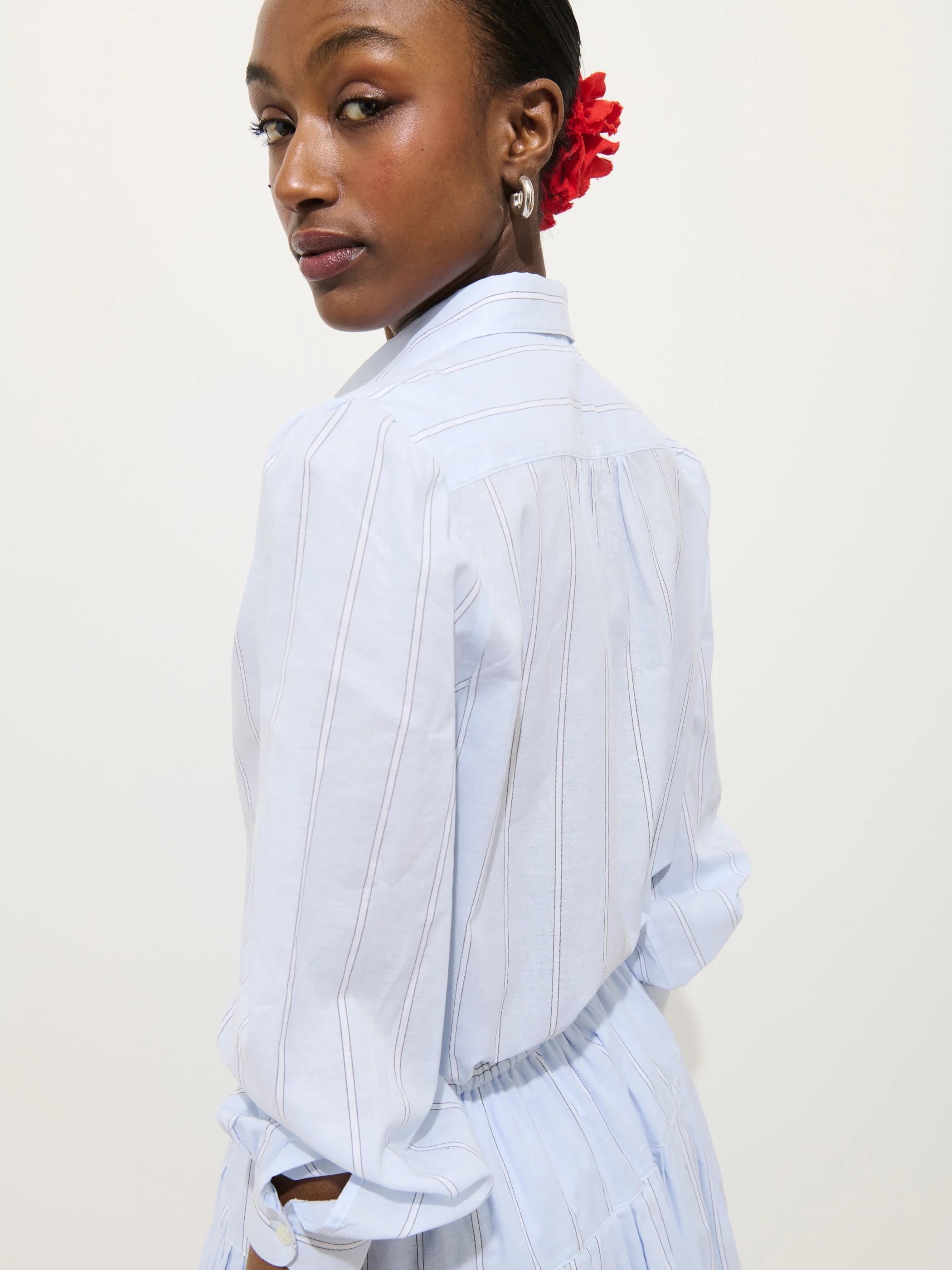 Hannah Striped Shirt In Cotton Voile - Image 6
