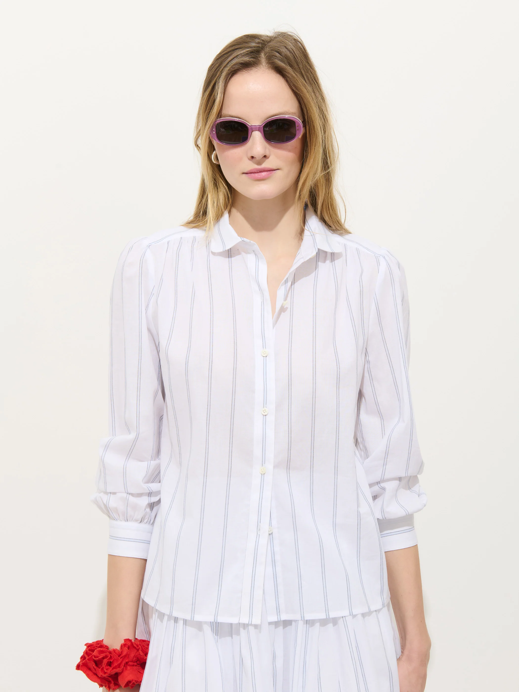 Hannah Striped Shirt In Cotton Voile