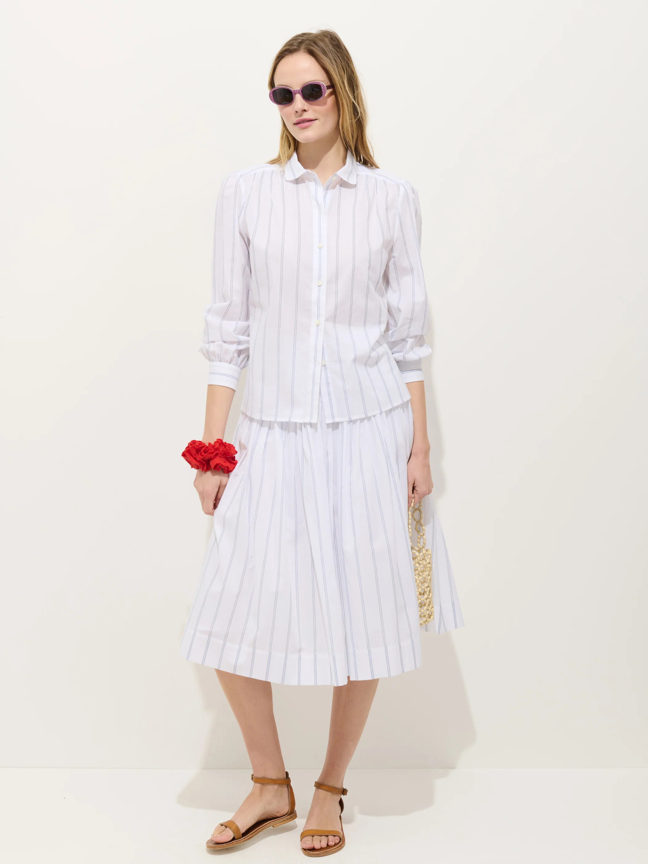 Hannah Striped Shirt In Cotton Voile - Image 3