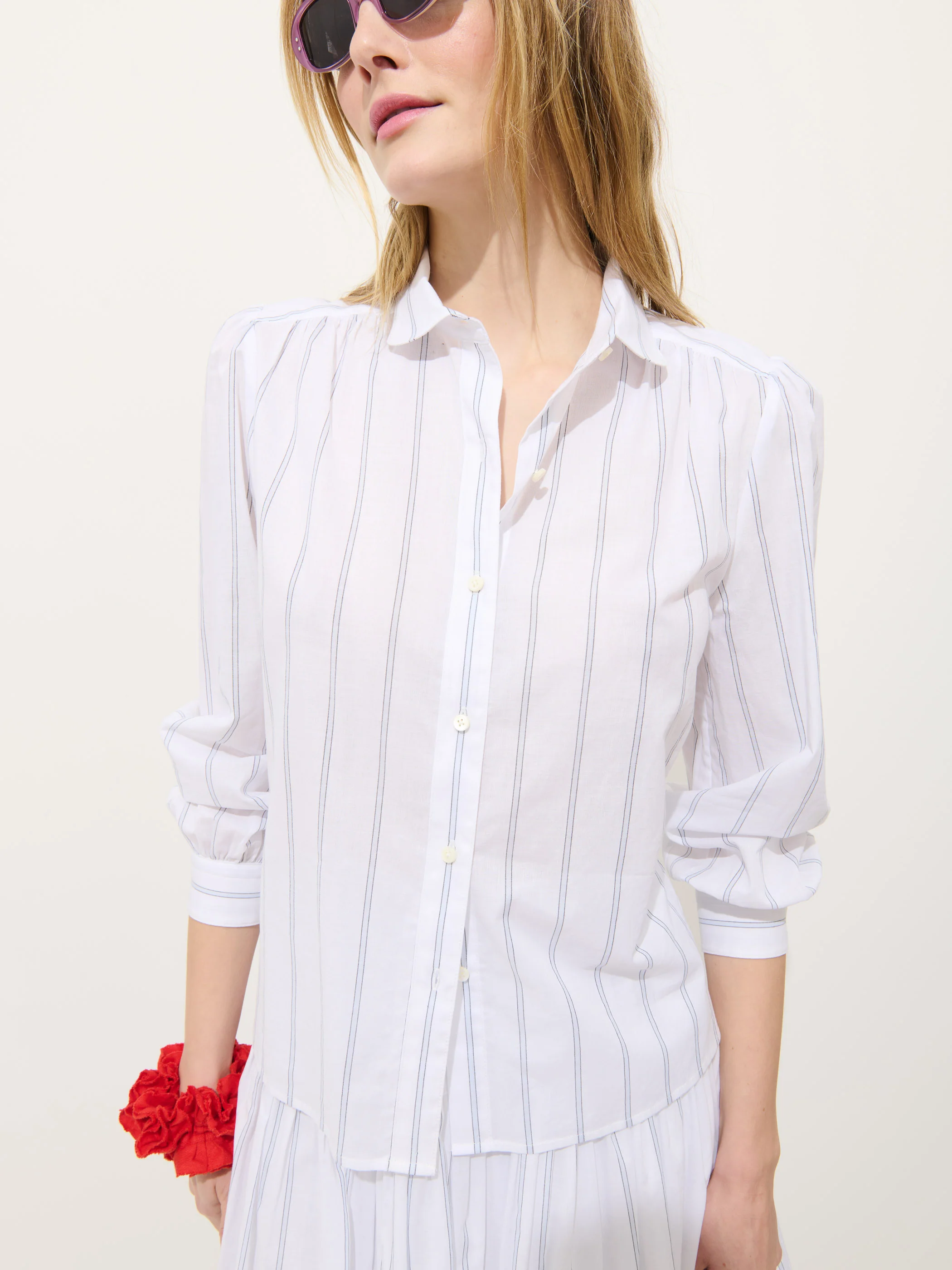 Hannah Striped Shirt In Cotton Voile - Image 4