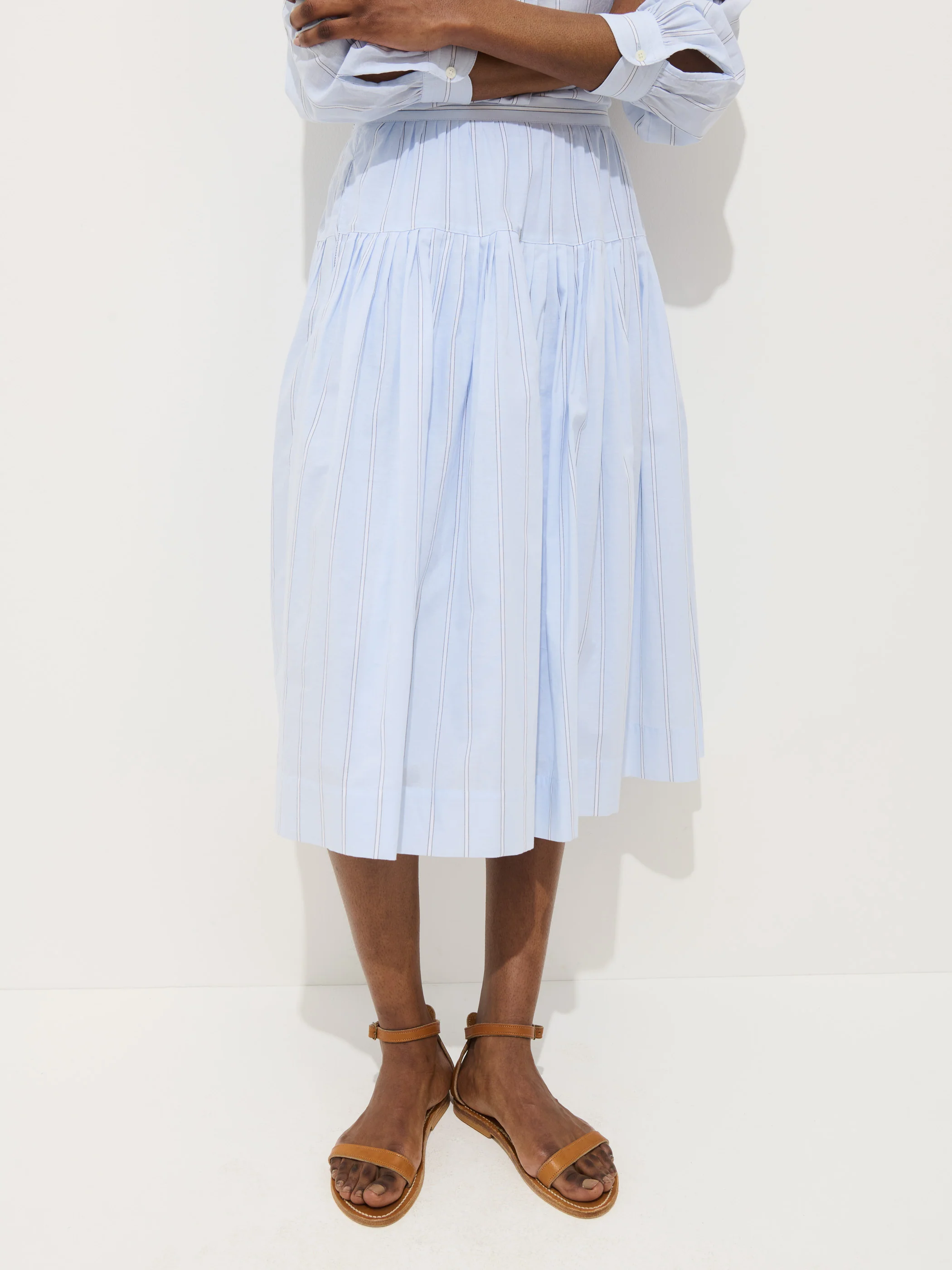 Hannah Striped Skirt In Cotton Voile - Image 3