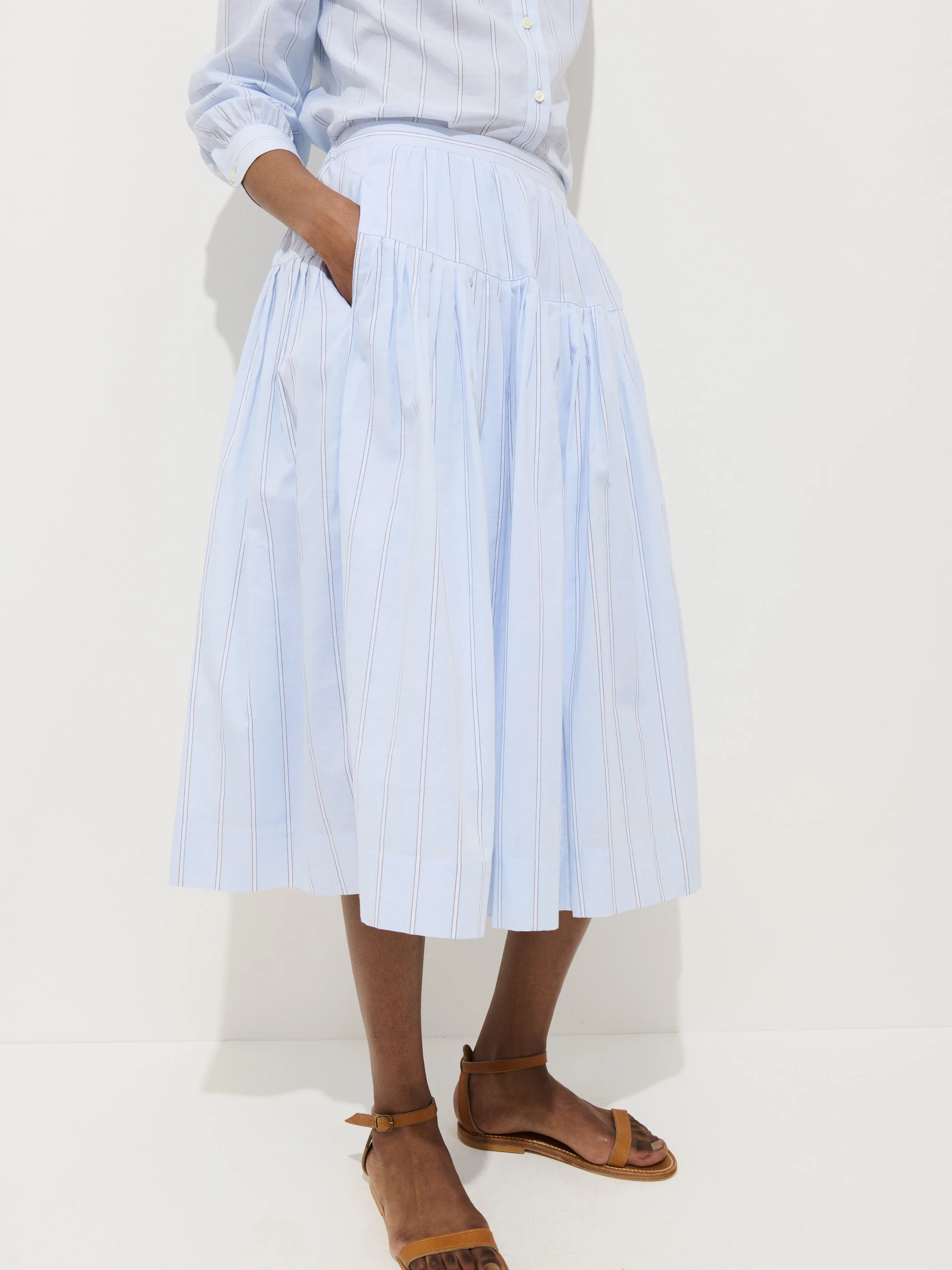 Hannah Striped Skirt In Cotton Voile - Image 4