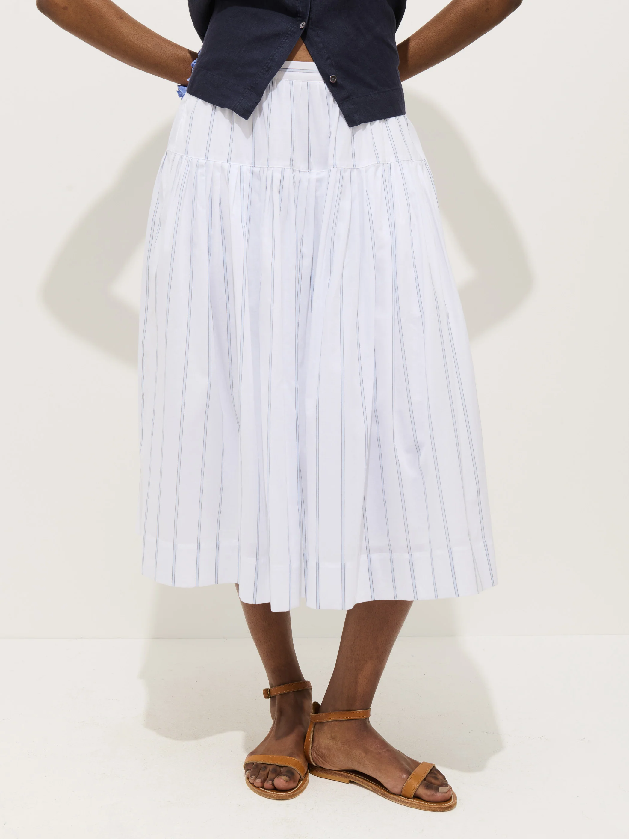 Hannah Striped Skirt In Cotton Voile - Image 3
