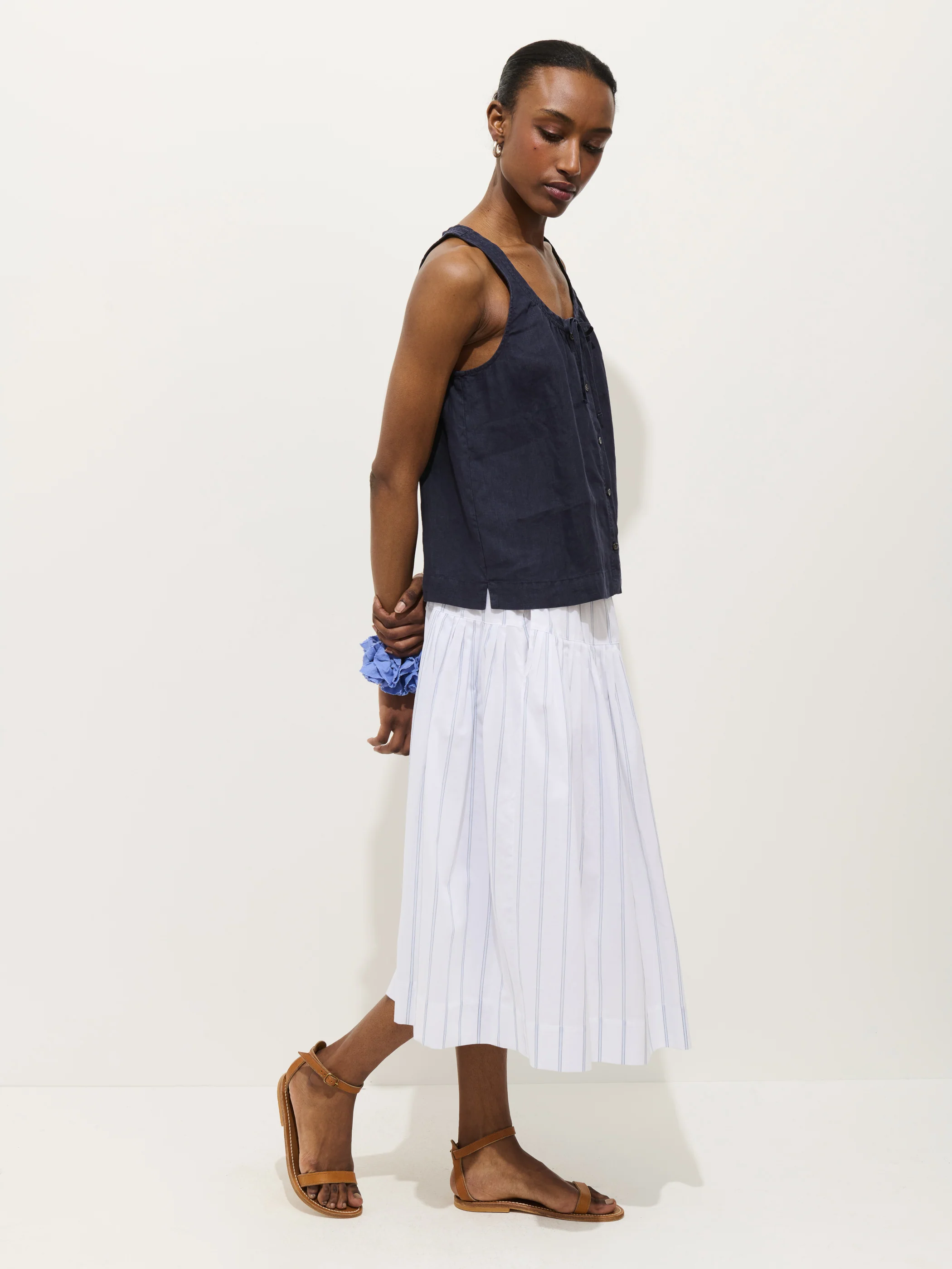 Hannah Striped Skirt In Cotton Voile - Image 5