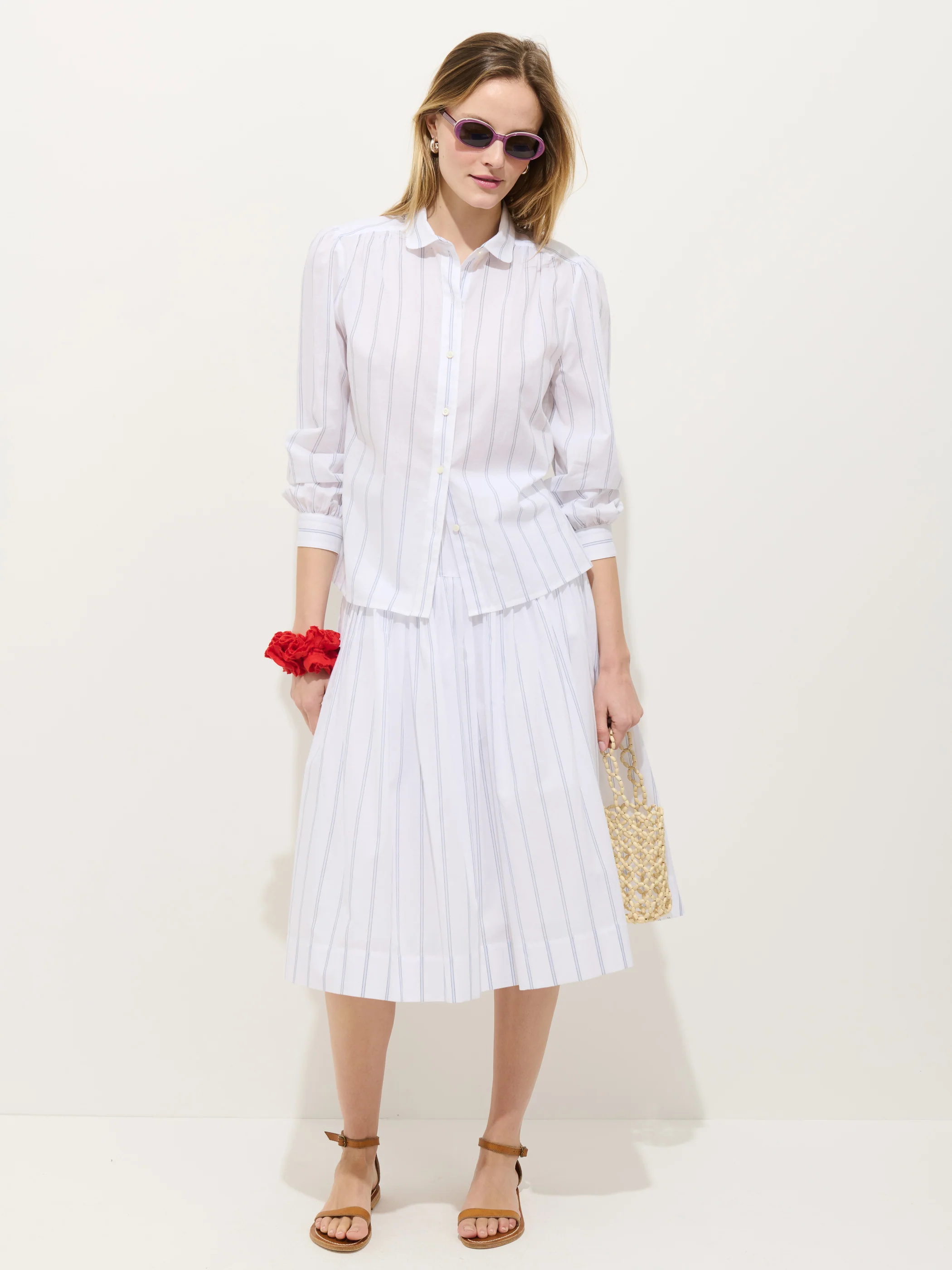 Hannah Striped Skirt In Cotton Voile - Image 6