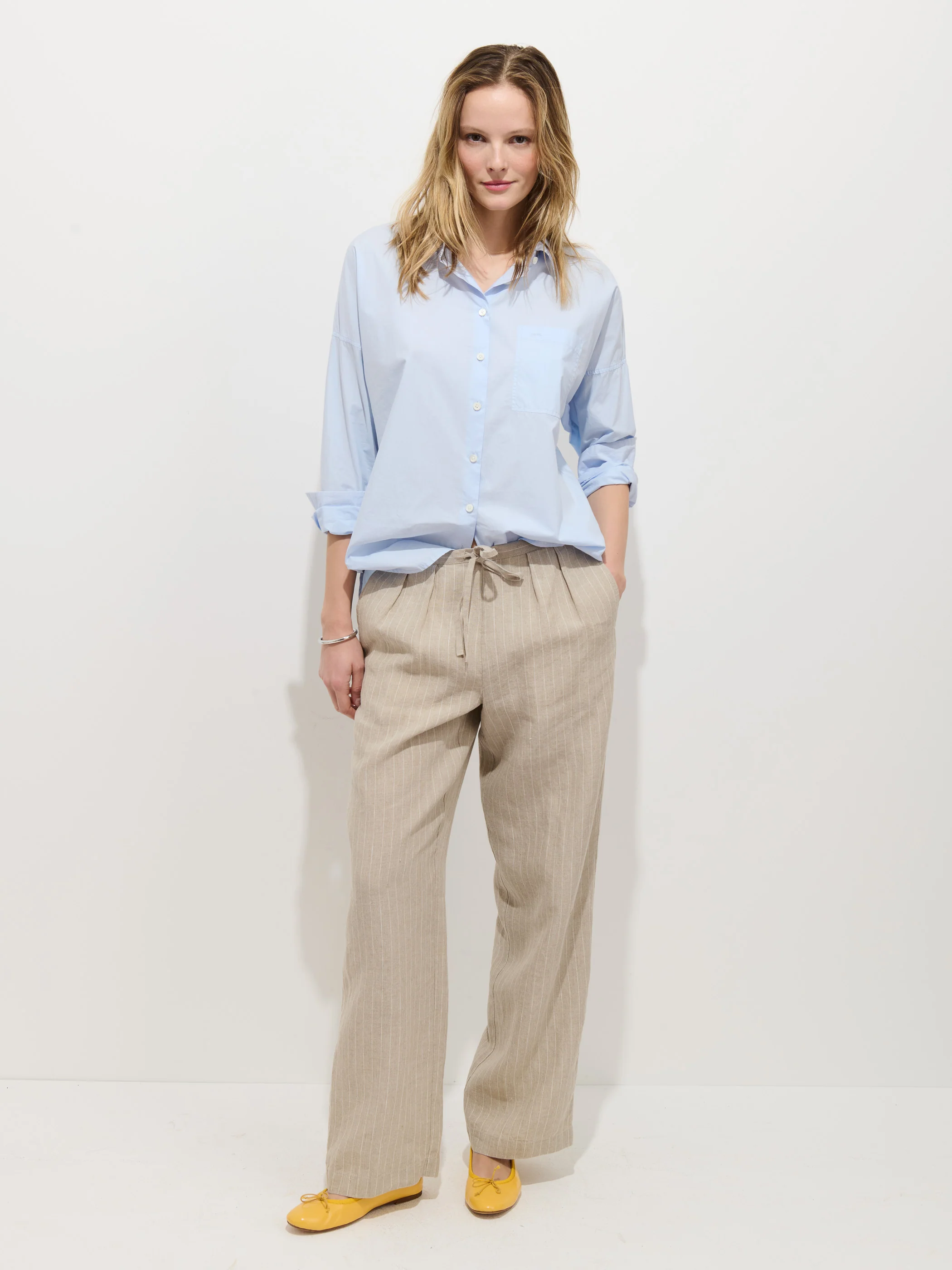 Hudson Pinstripe Pant In Linen - Image 3
