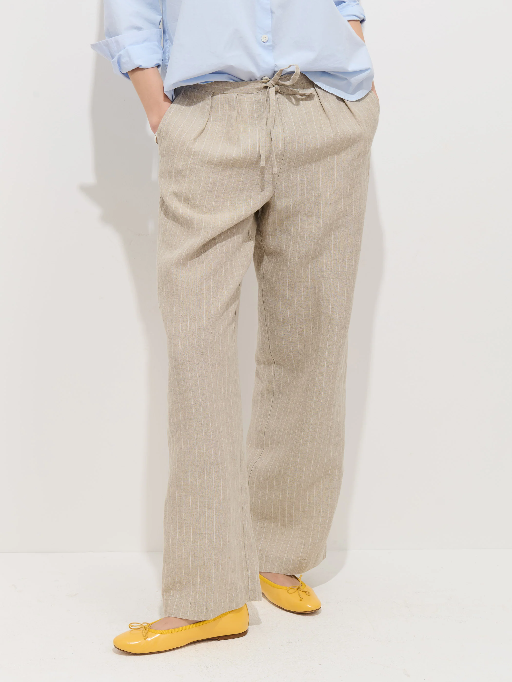 Hudson Pinstripe Pant In Linen - Image 4