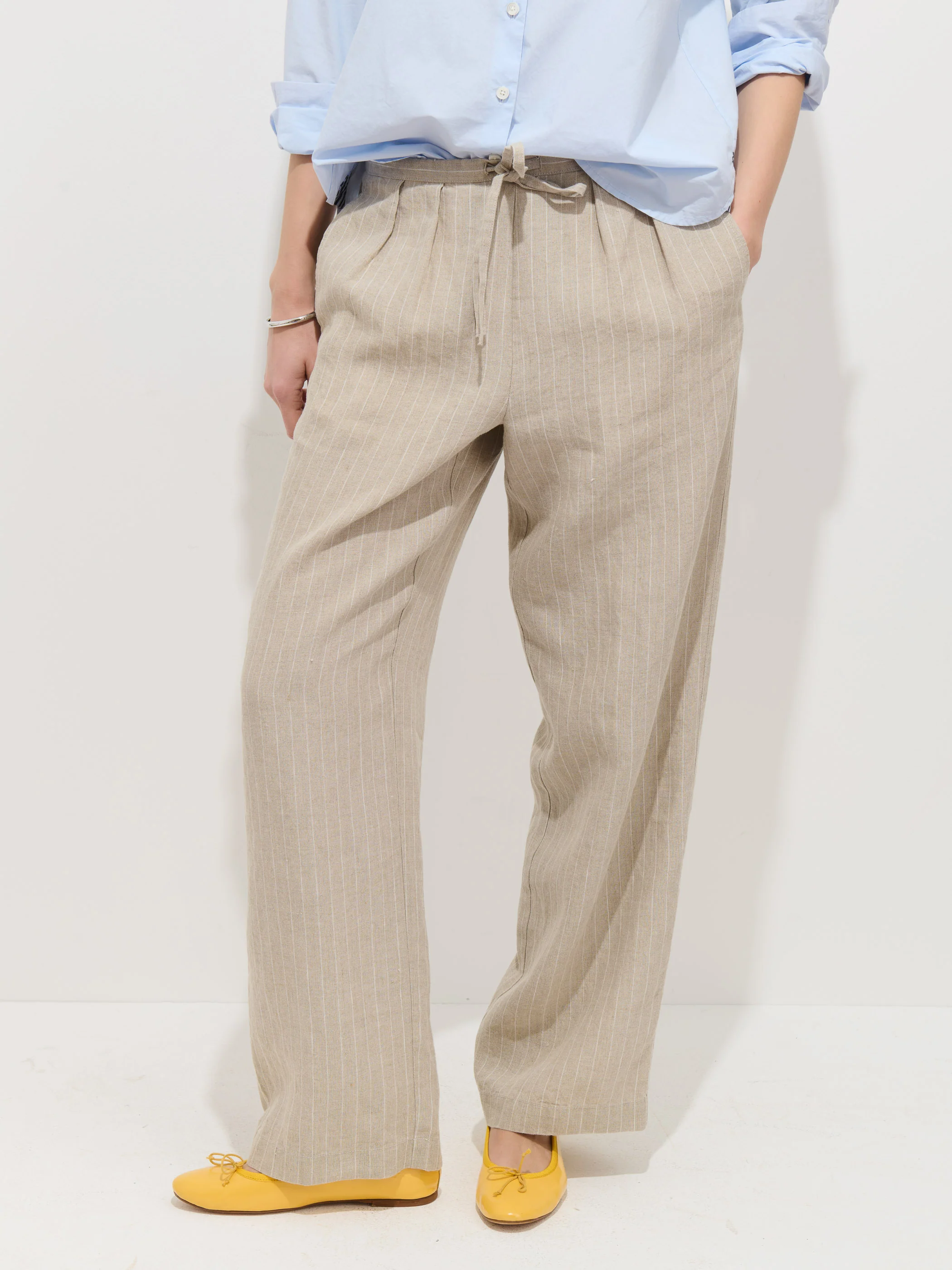 Hudson Pinstripe Pant In Linen - Image 5