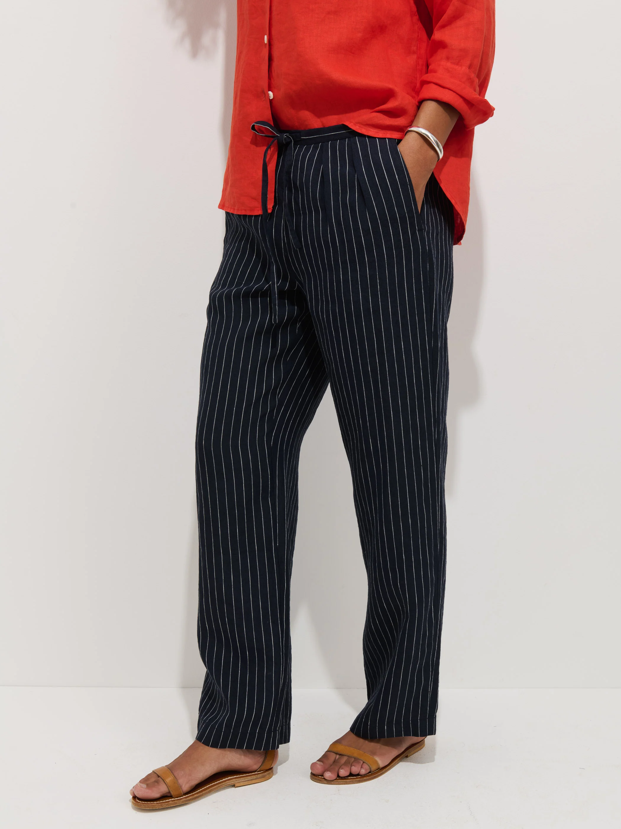 Hudson Pinstripe Pant In Linen - Image 5