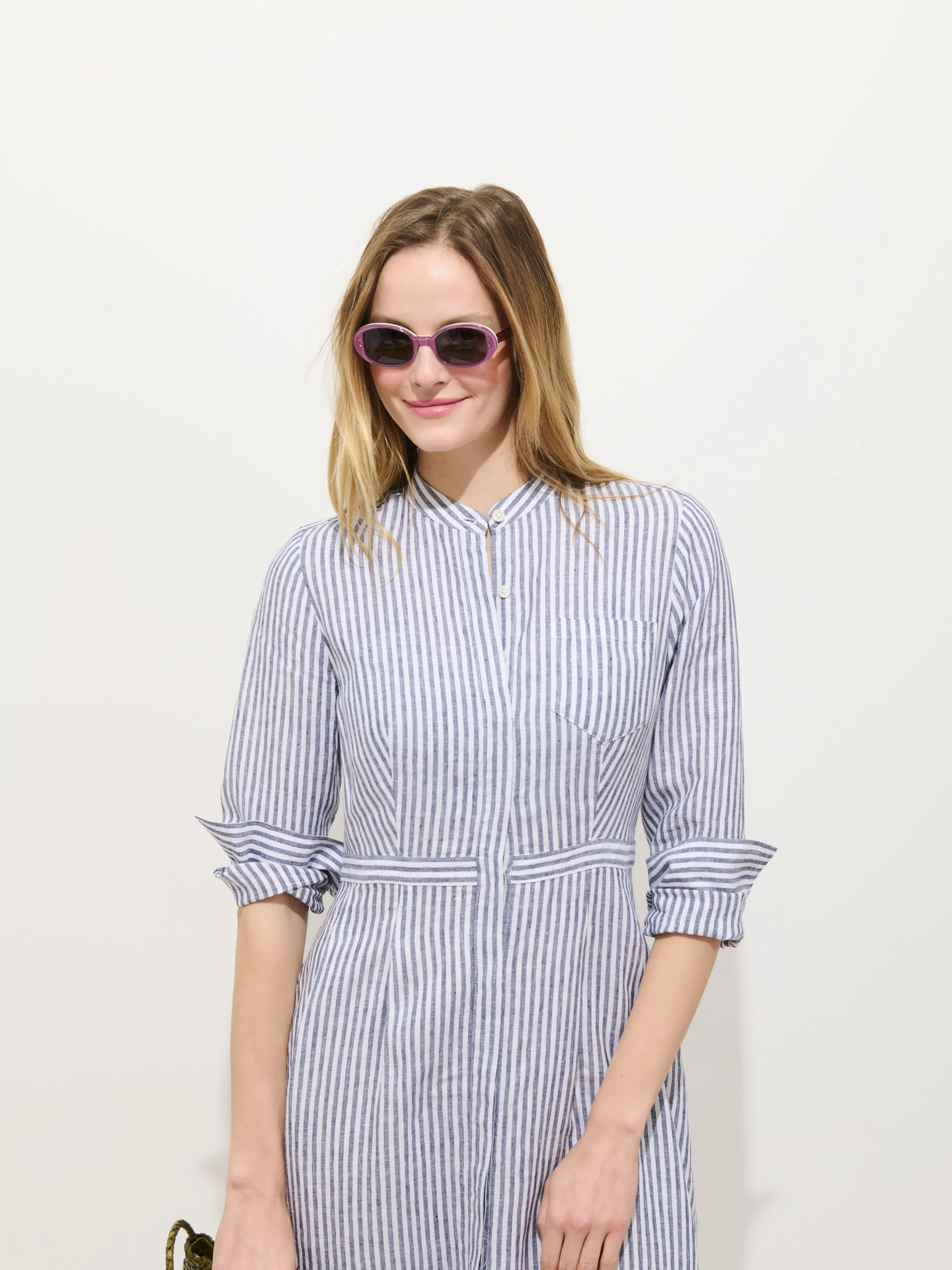Isabella Striped Dress In Linen - Image 3