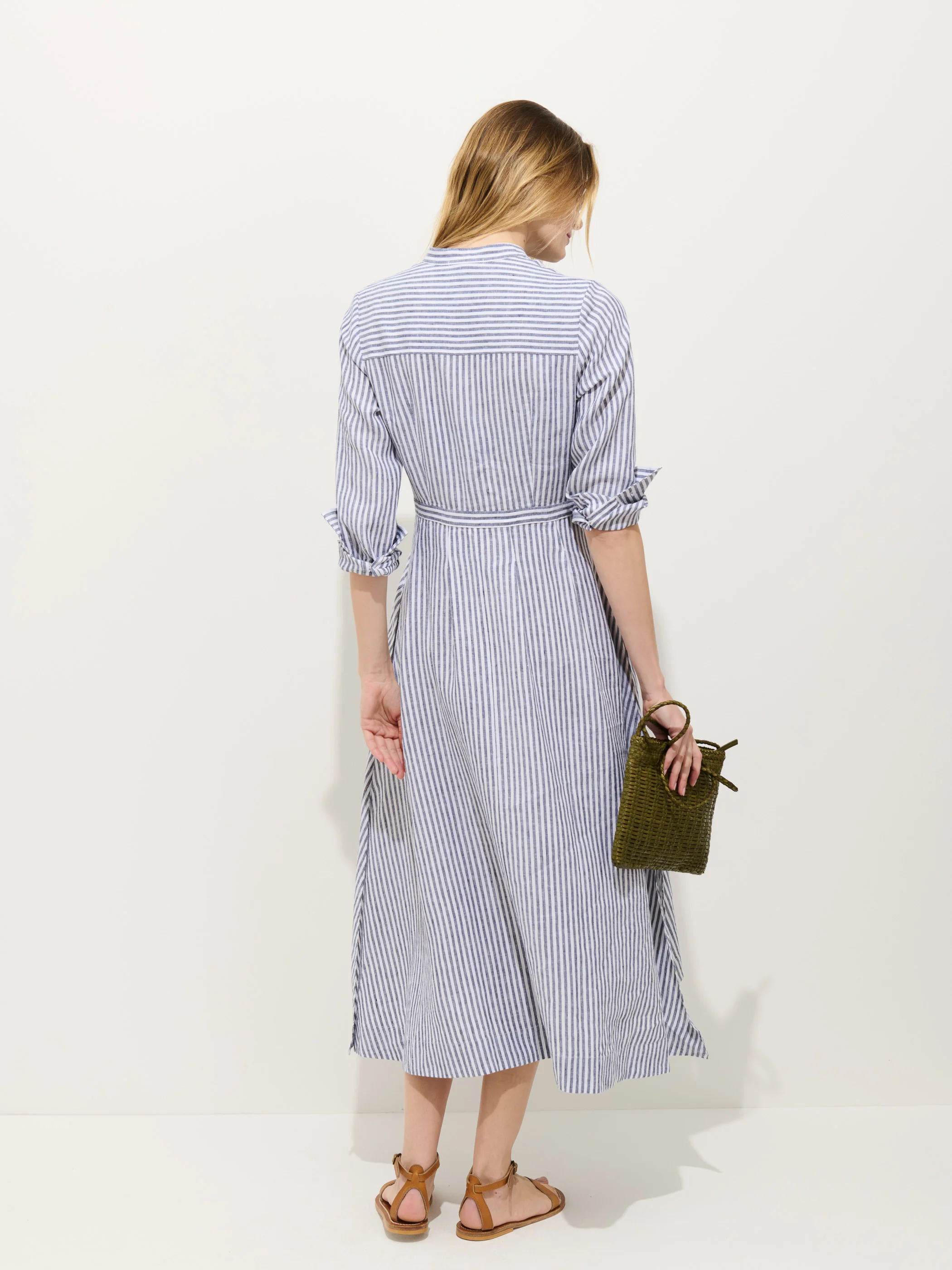 Isabella Striped Dress In Linen - Image 6
