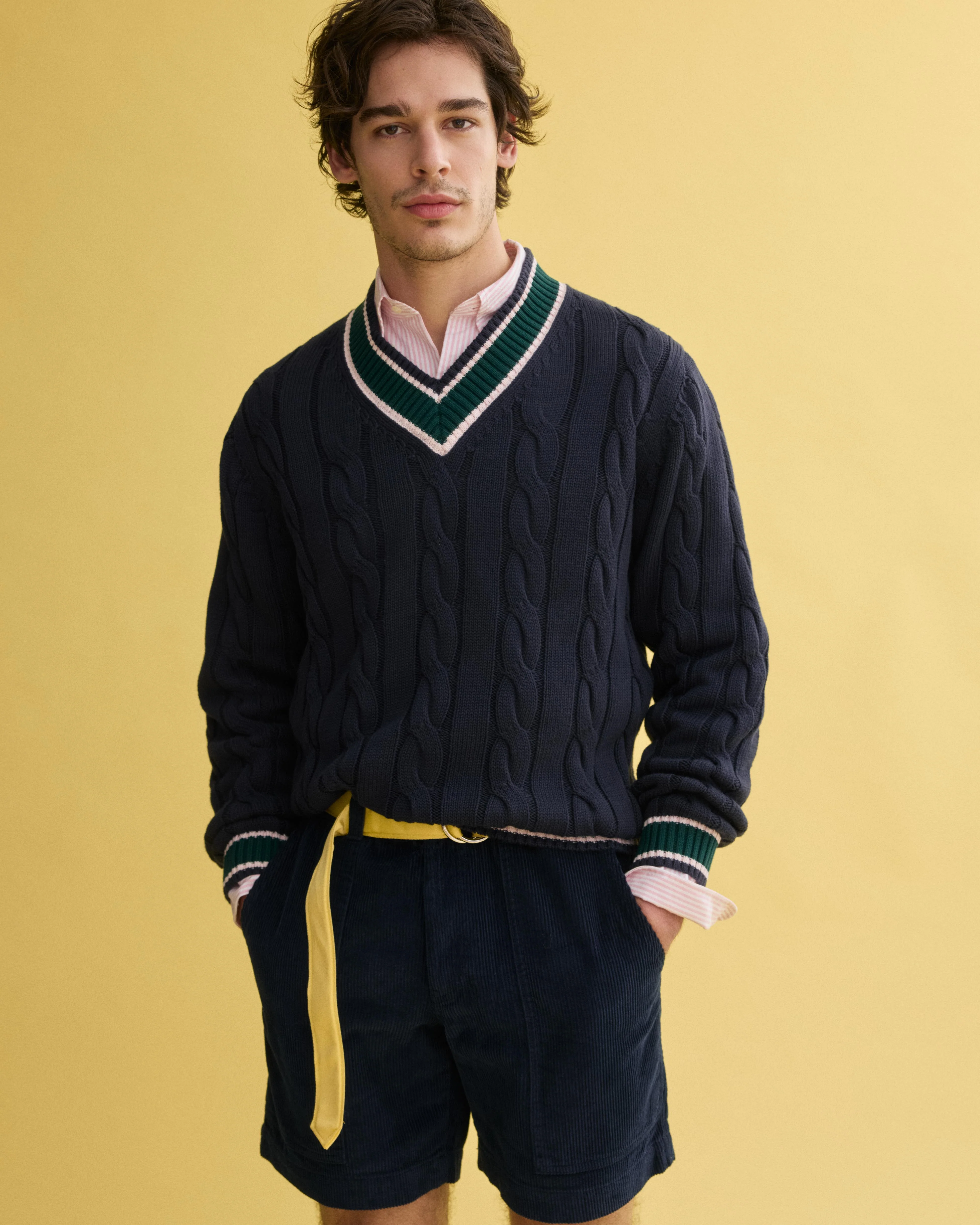 J.Press x Alex Mill Cricket Cable Sweater In Cotton