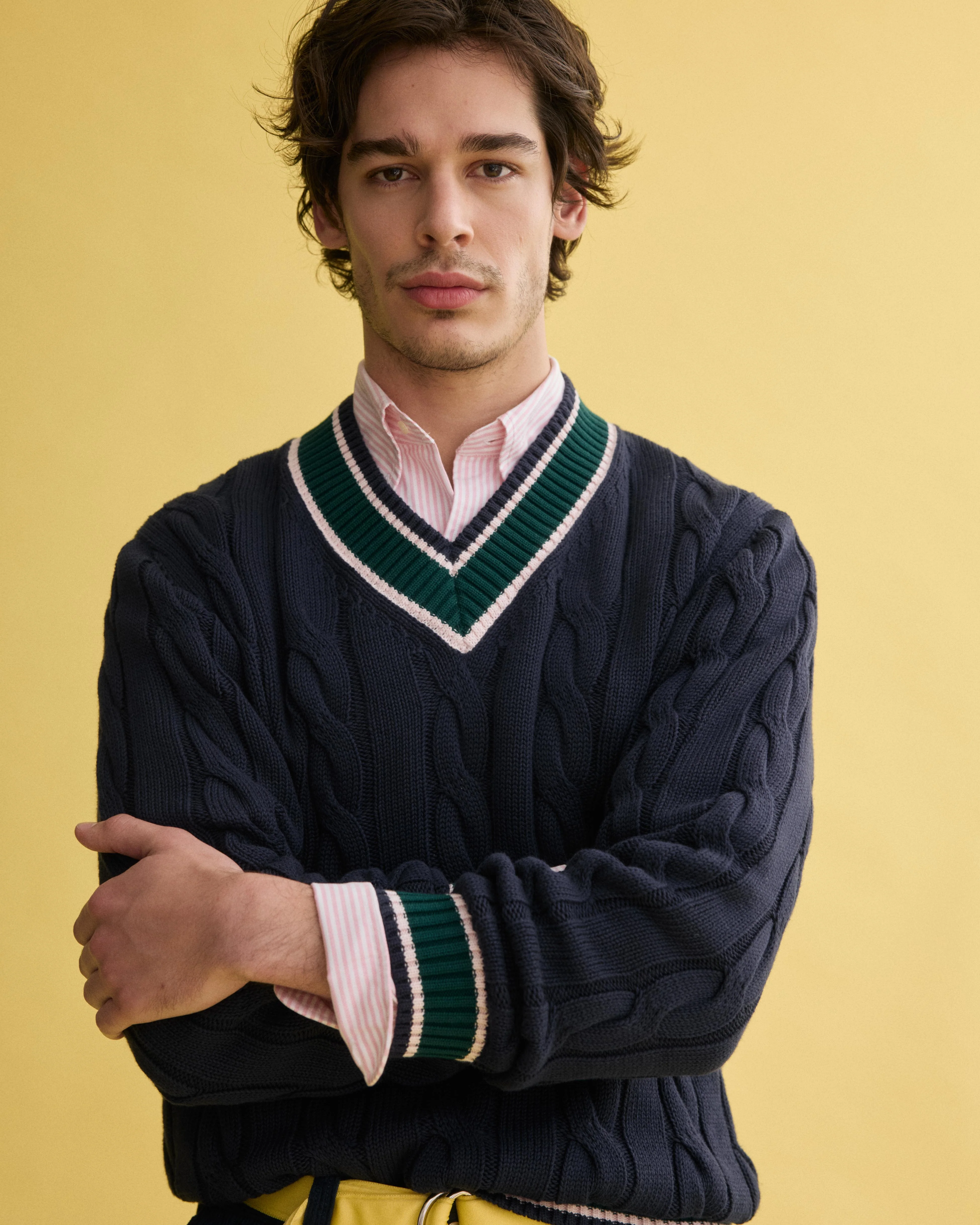 J.Press x Alex Mill Cricket Cable Sweater In Cotton - Image 3