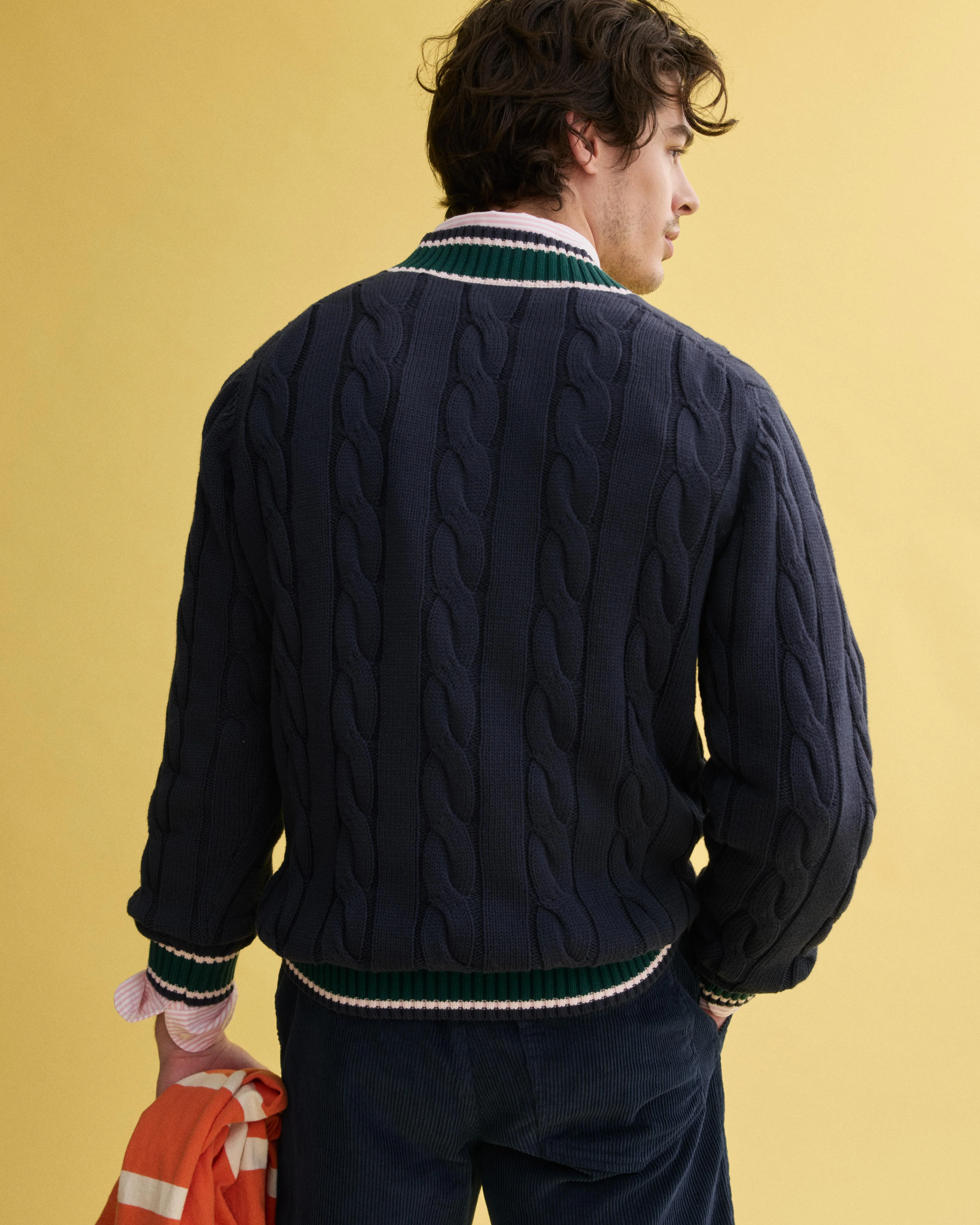 J.Press x Alex Mill Cricket Cable Sweater In Cotton - Image 5