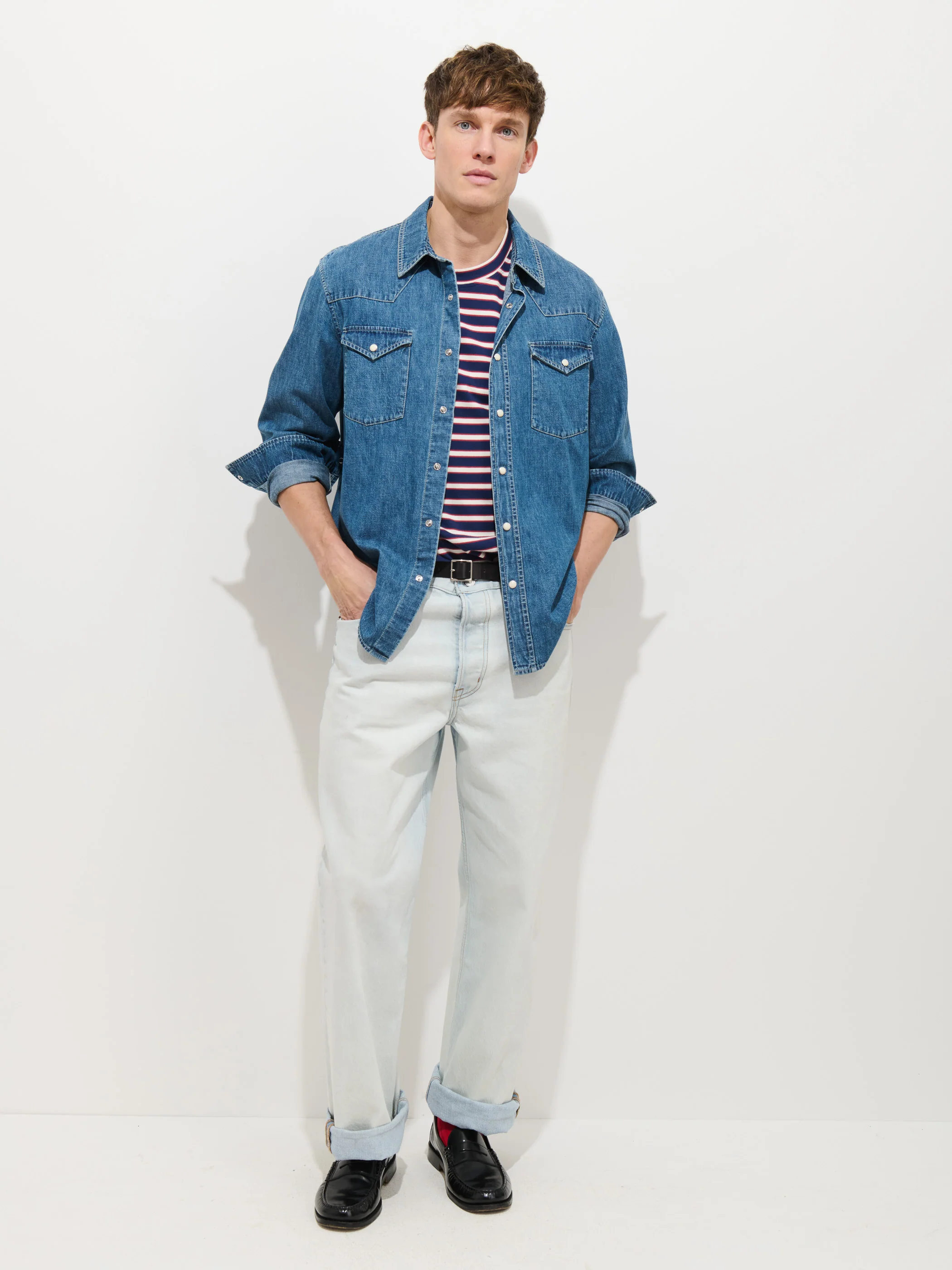Jackson Pocket Shirt In Denim - Image 3