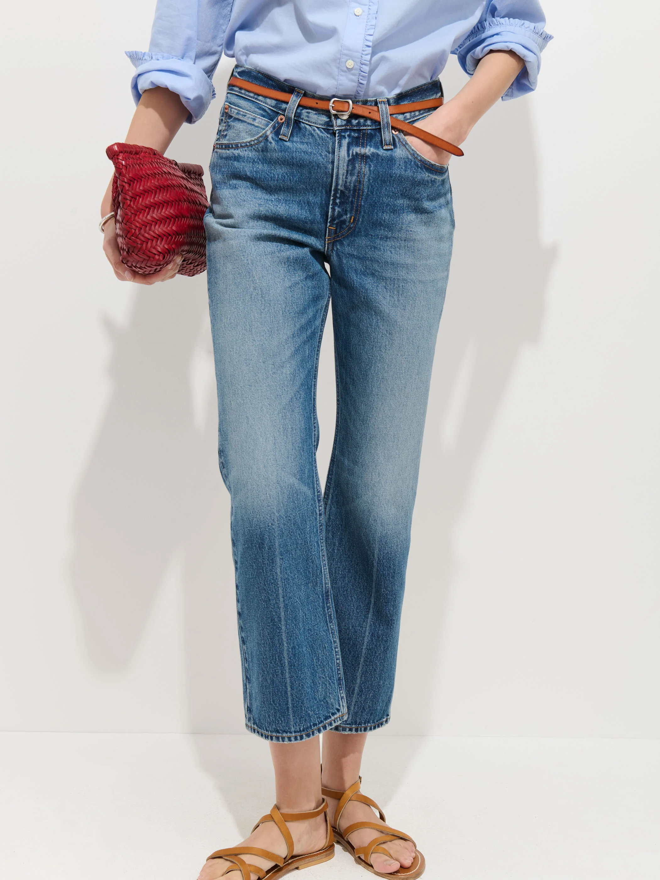 Bessette Mid Rise Boot Cut Cropped Jean - Image 3